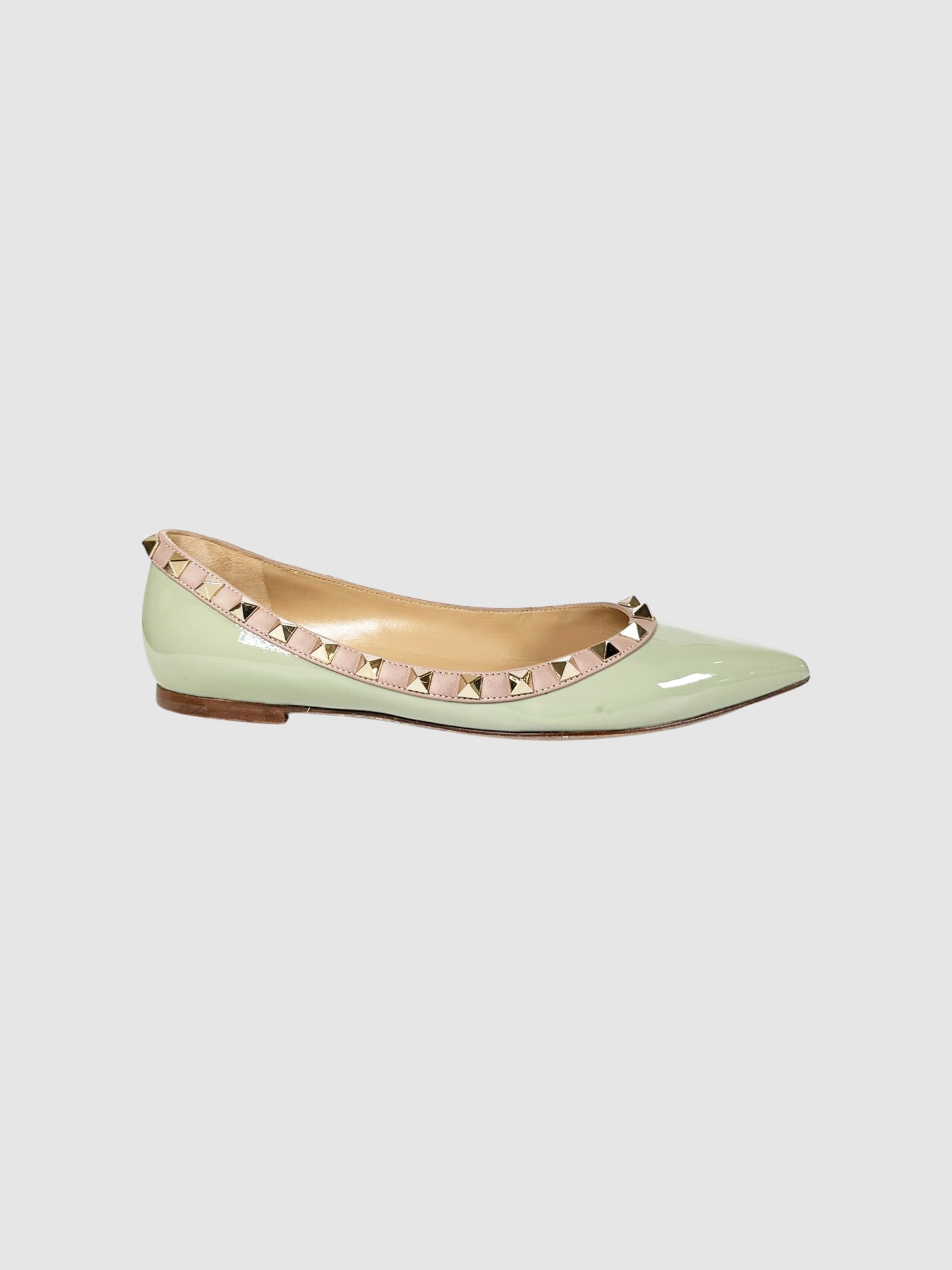 Rockstud Leather Flats