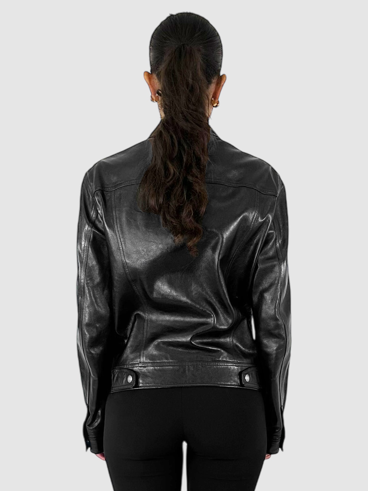 Leather Trucker Jacket - Size 50