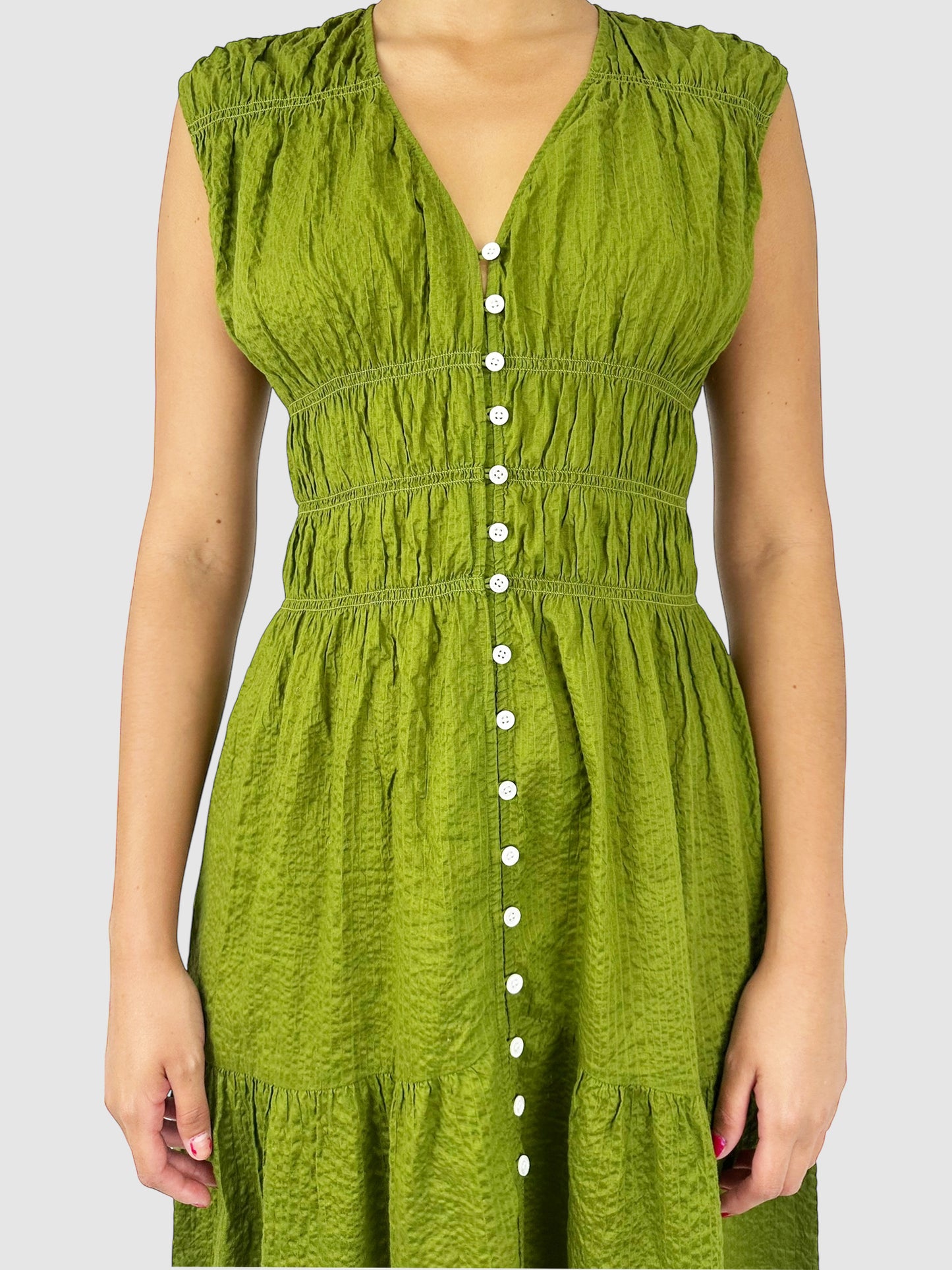 Shirred Midi Dress
