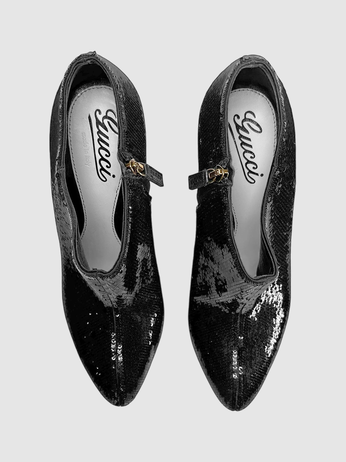 Sequinned Ankle Bootie Pumps - Size 38