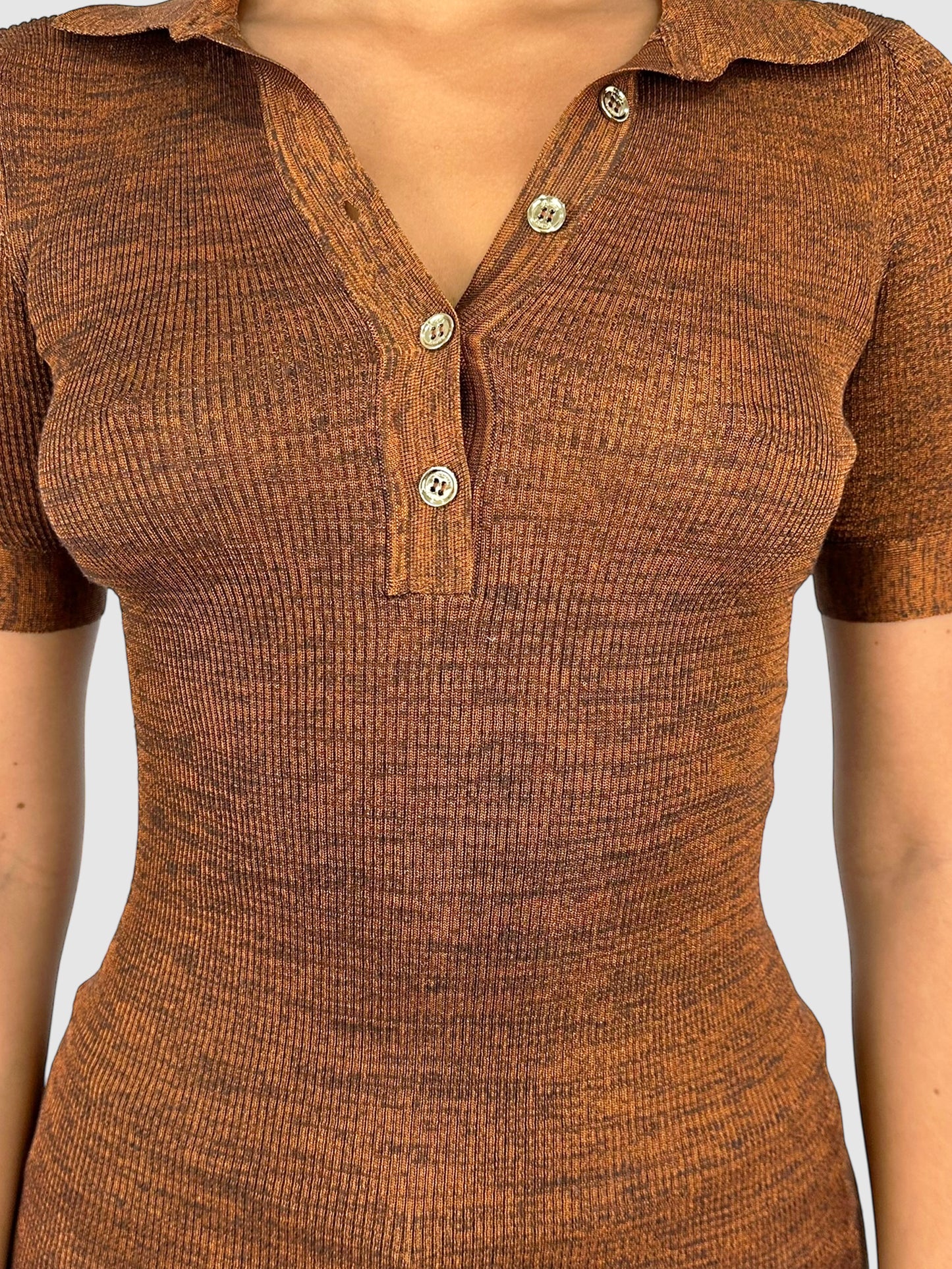 Ribbed Polo Top