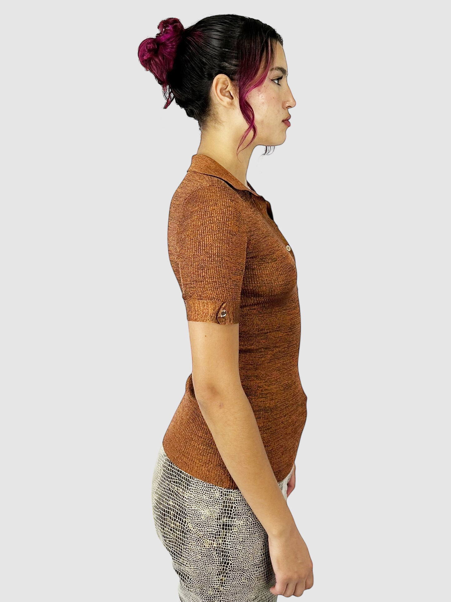 Ribbed Polo Top