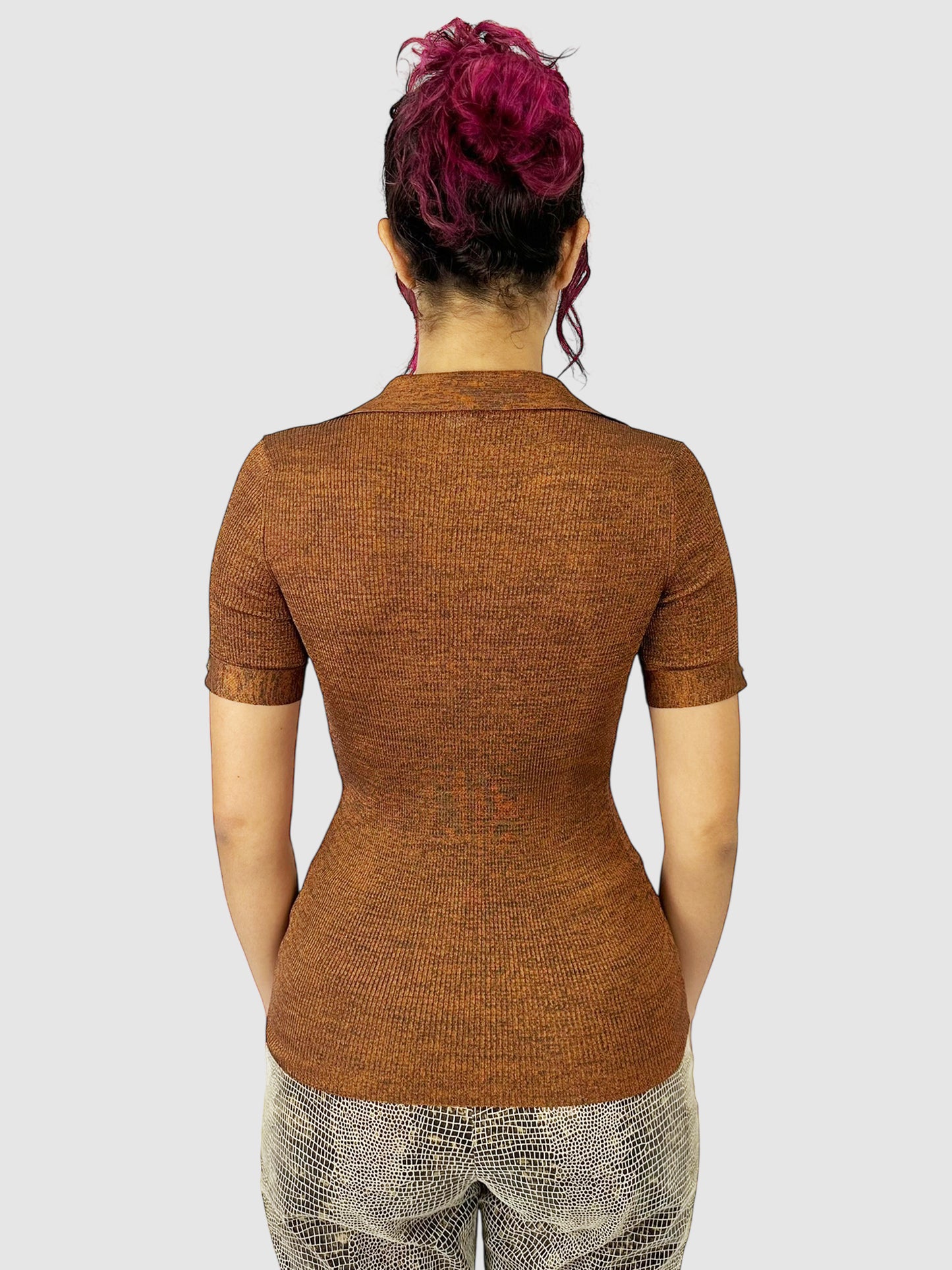 Ribbed Polo Top