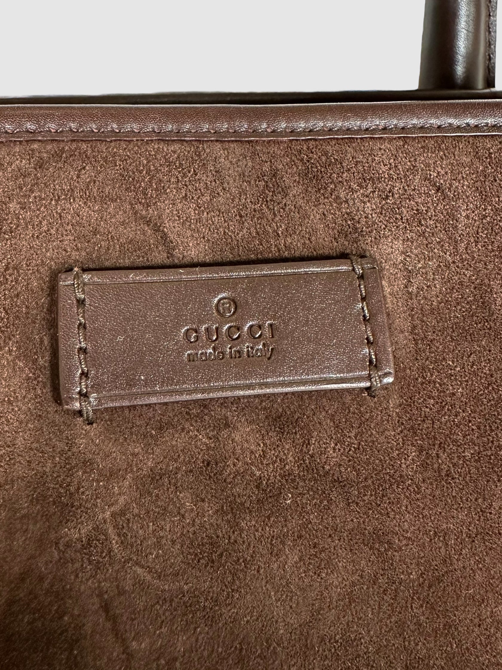 Suede Web Stripe Tote Bag