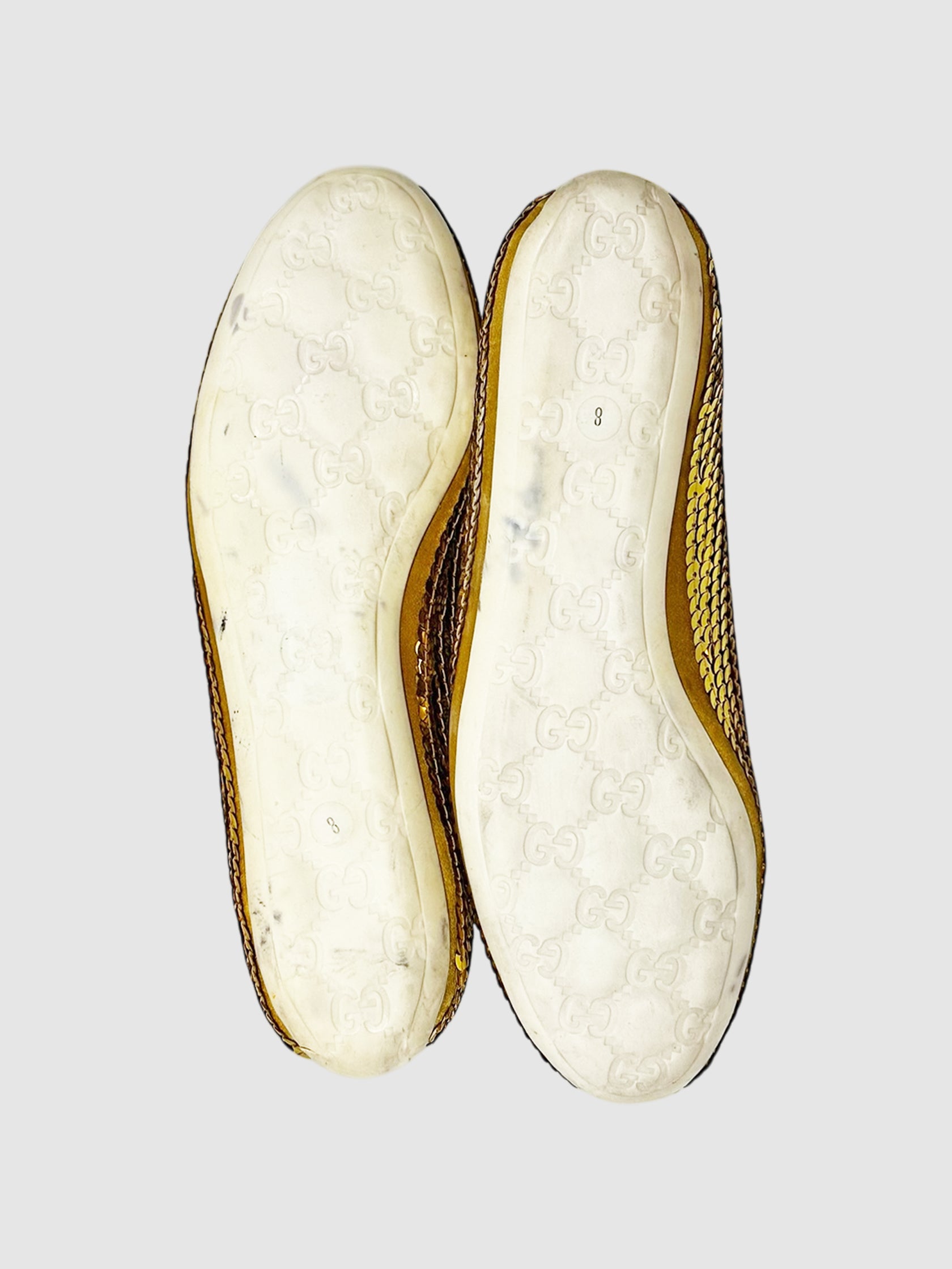 Velvet Trim Sequinned Flats