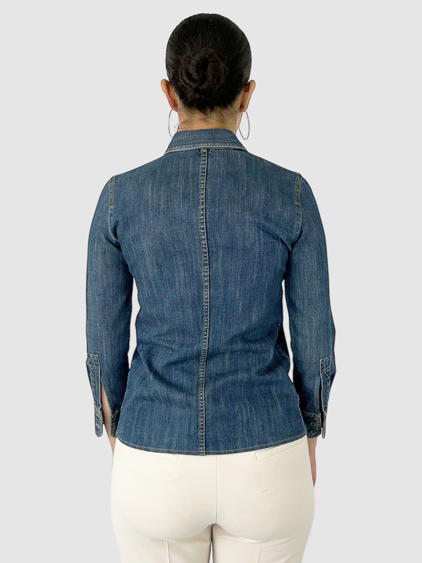 Ruffled Denim Shirt