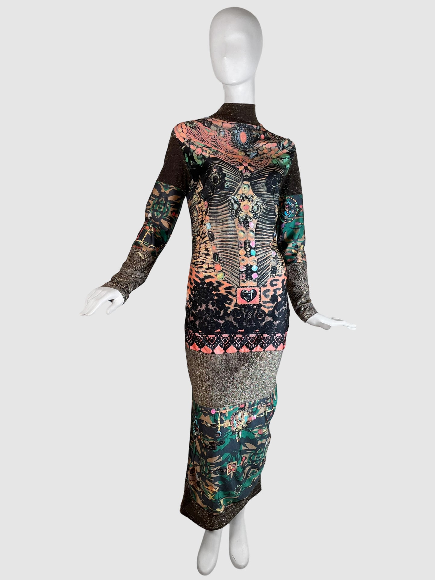 Printed Midi Dress - Size L