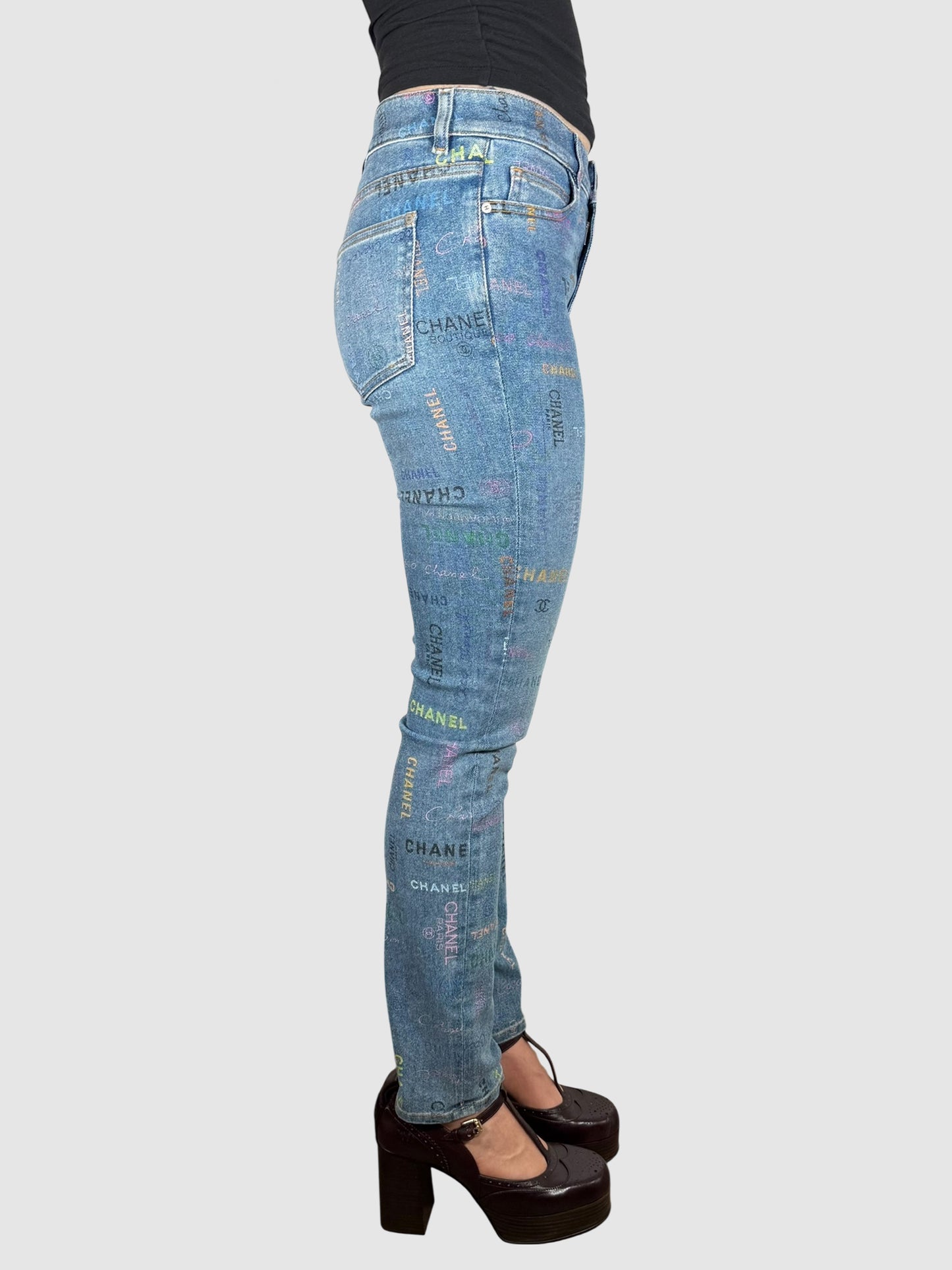 Logo Print Jeans