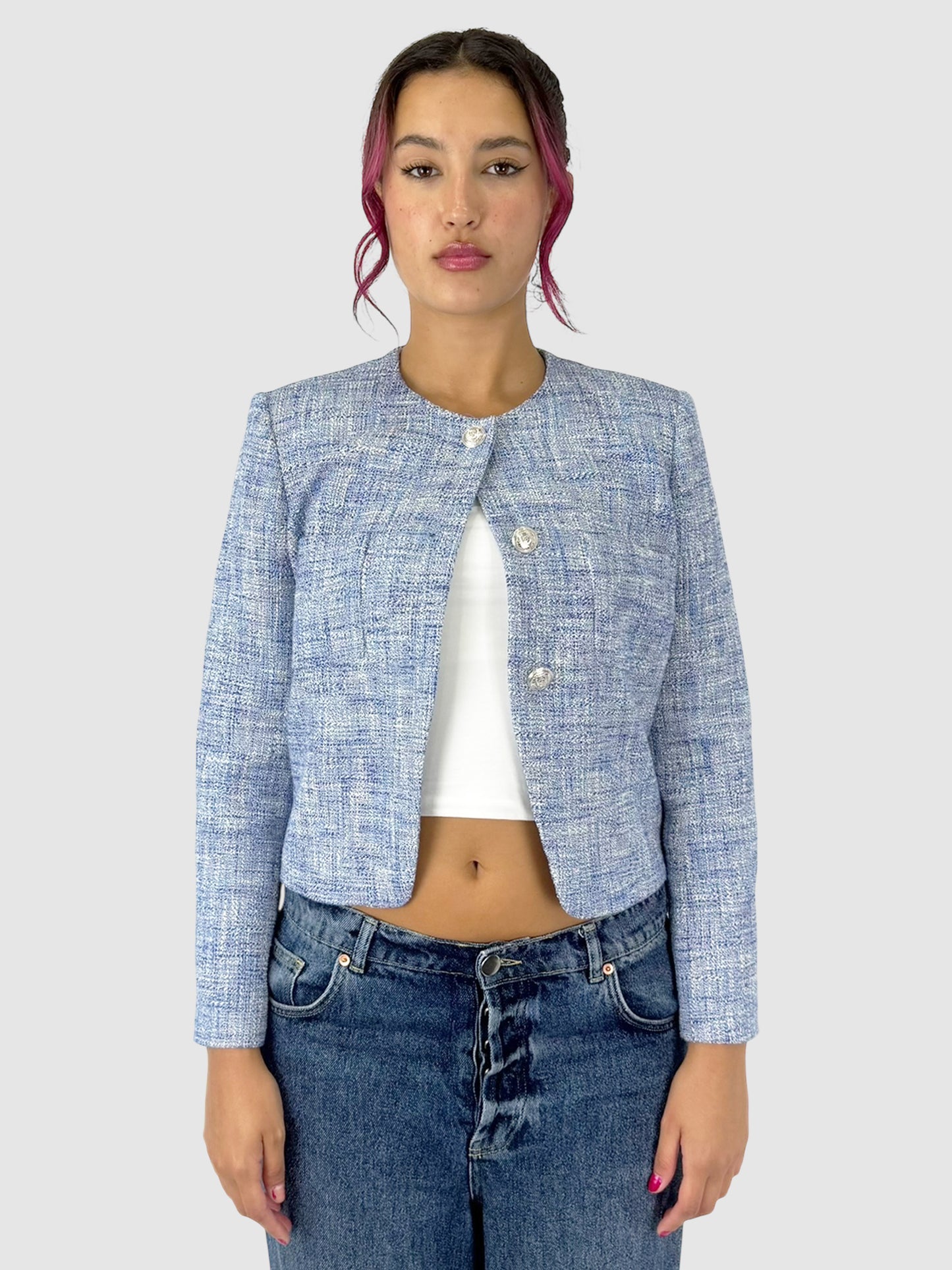 Tweed Button-Up Jacket
