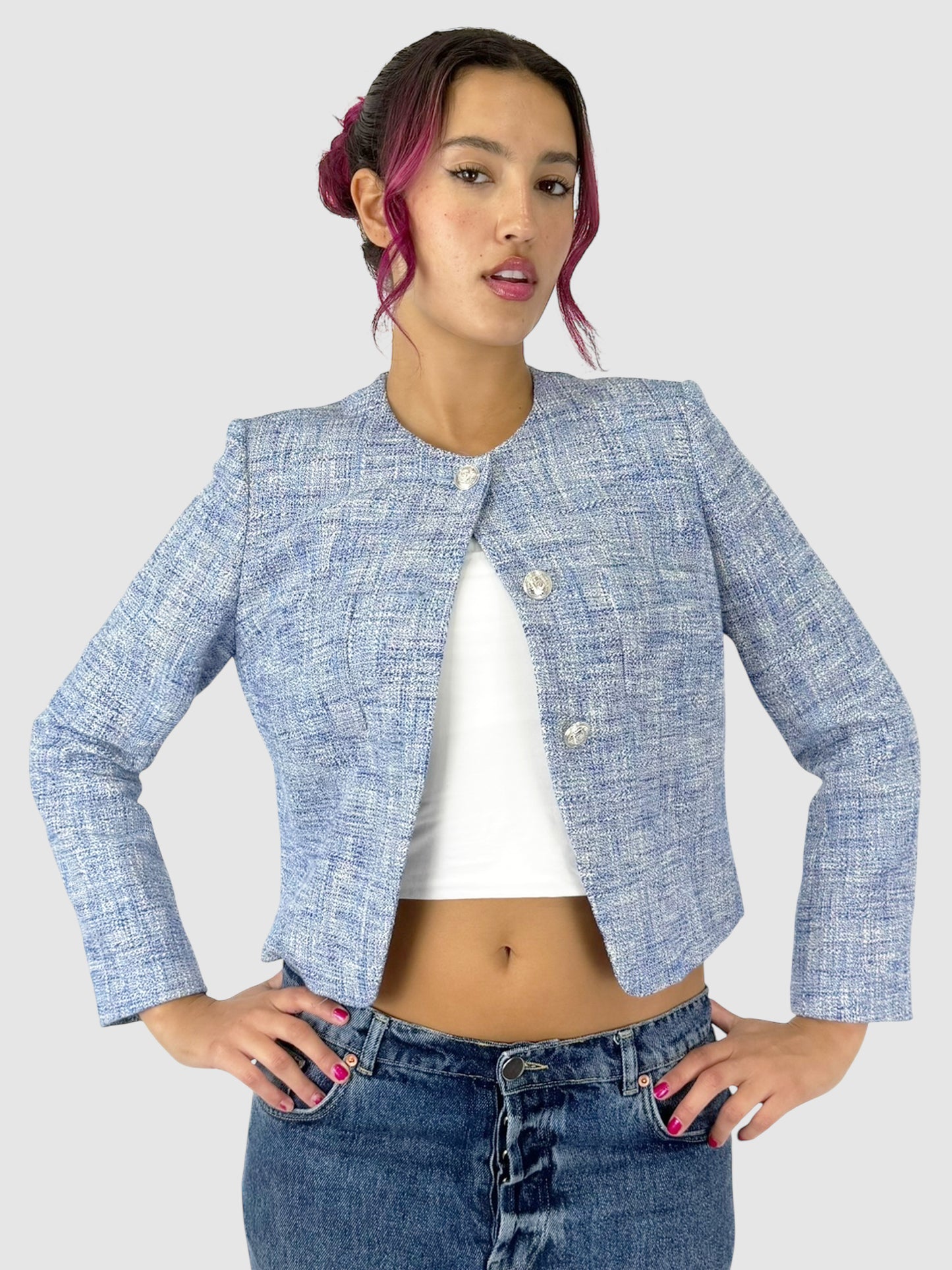 Tweed Button-Up Jacket