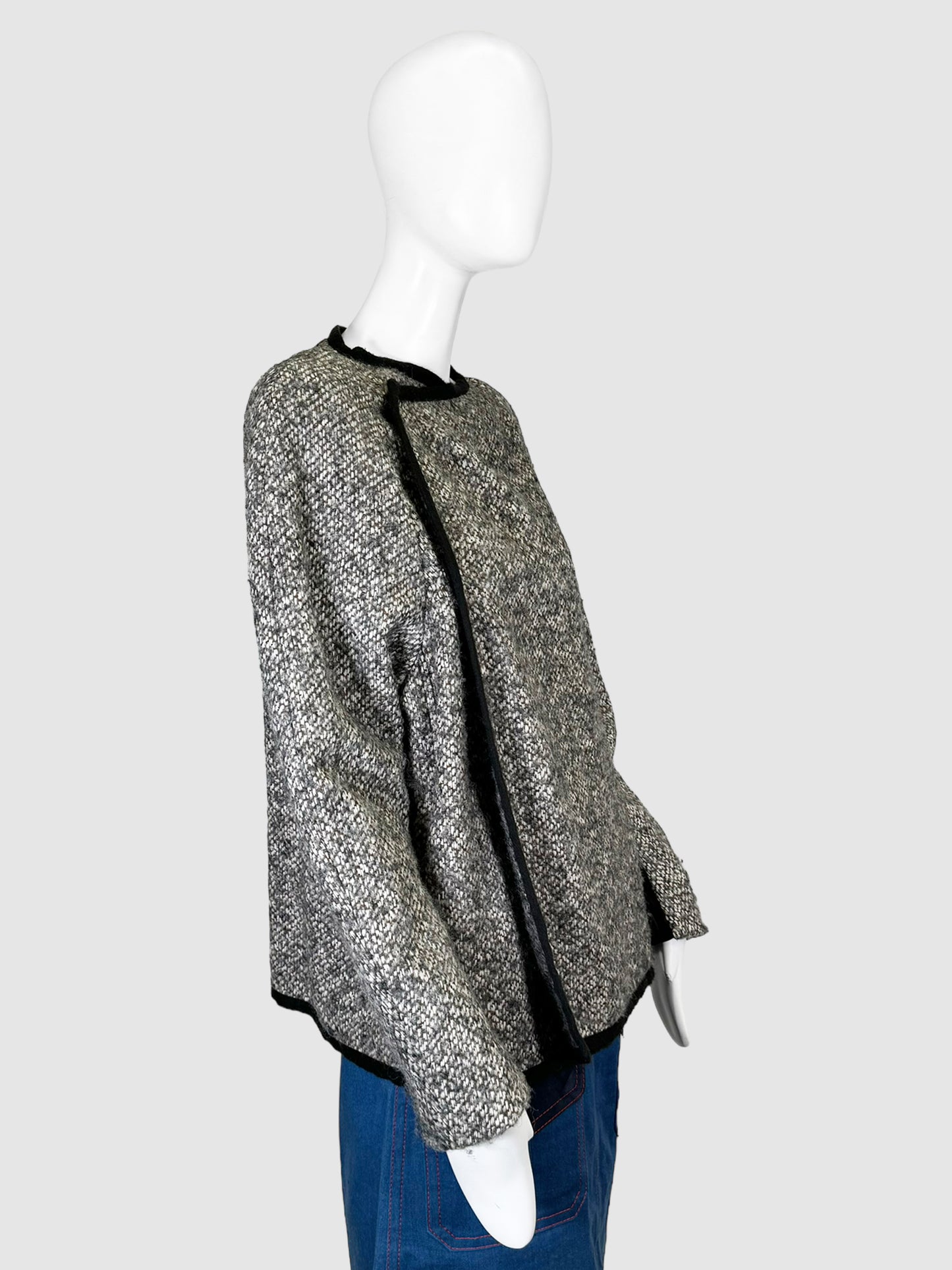 Wool Contrast Stitch Jacket - Size L
