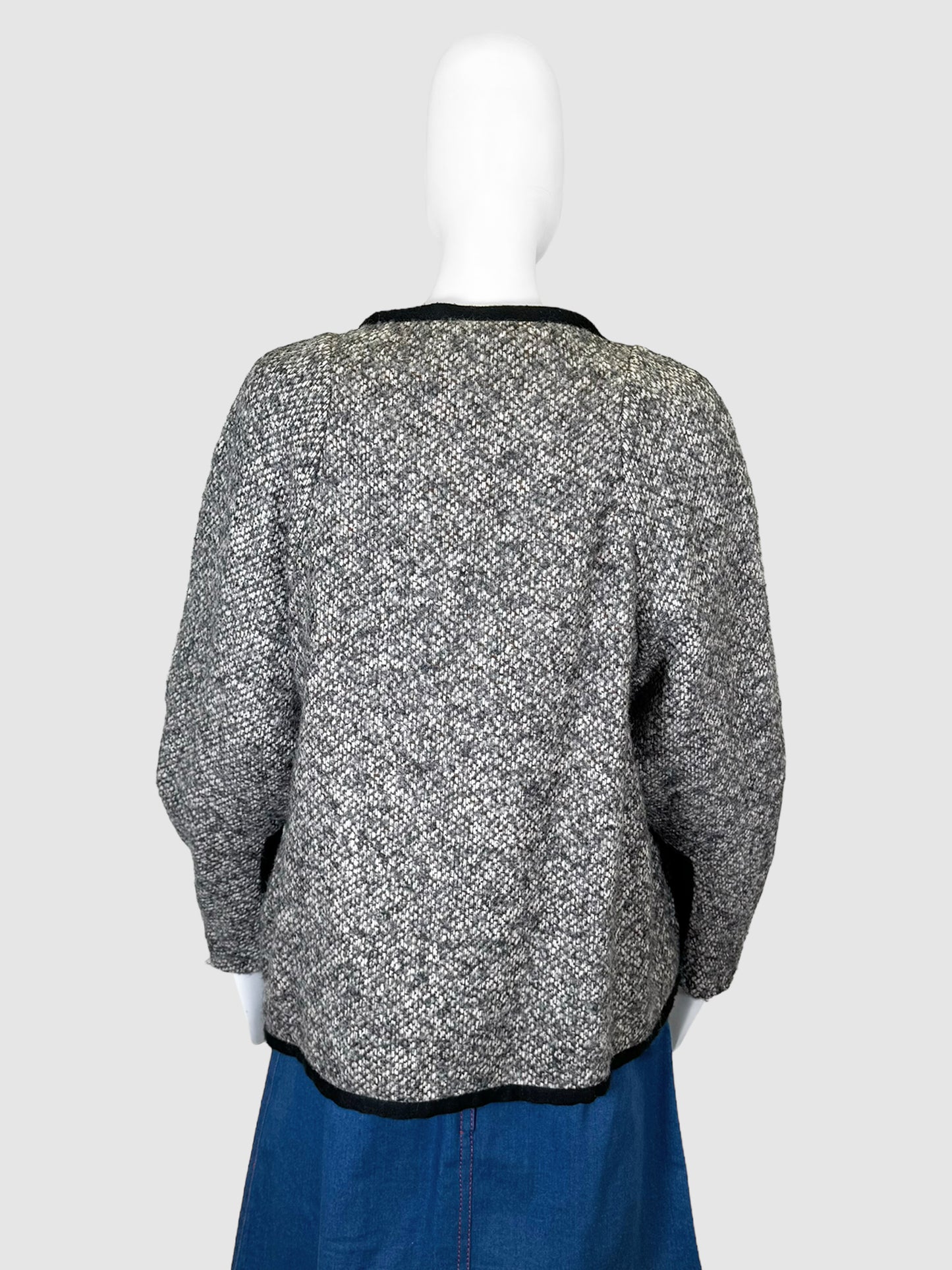 Wool Contrast Stitch Jacket - Size L