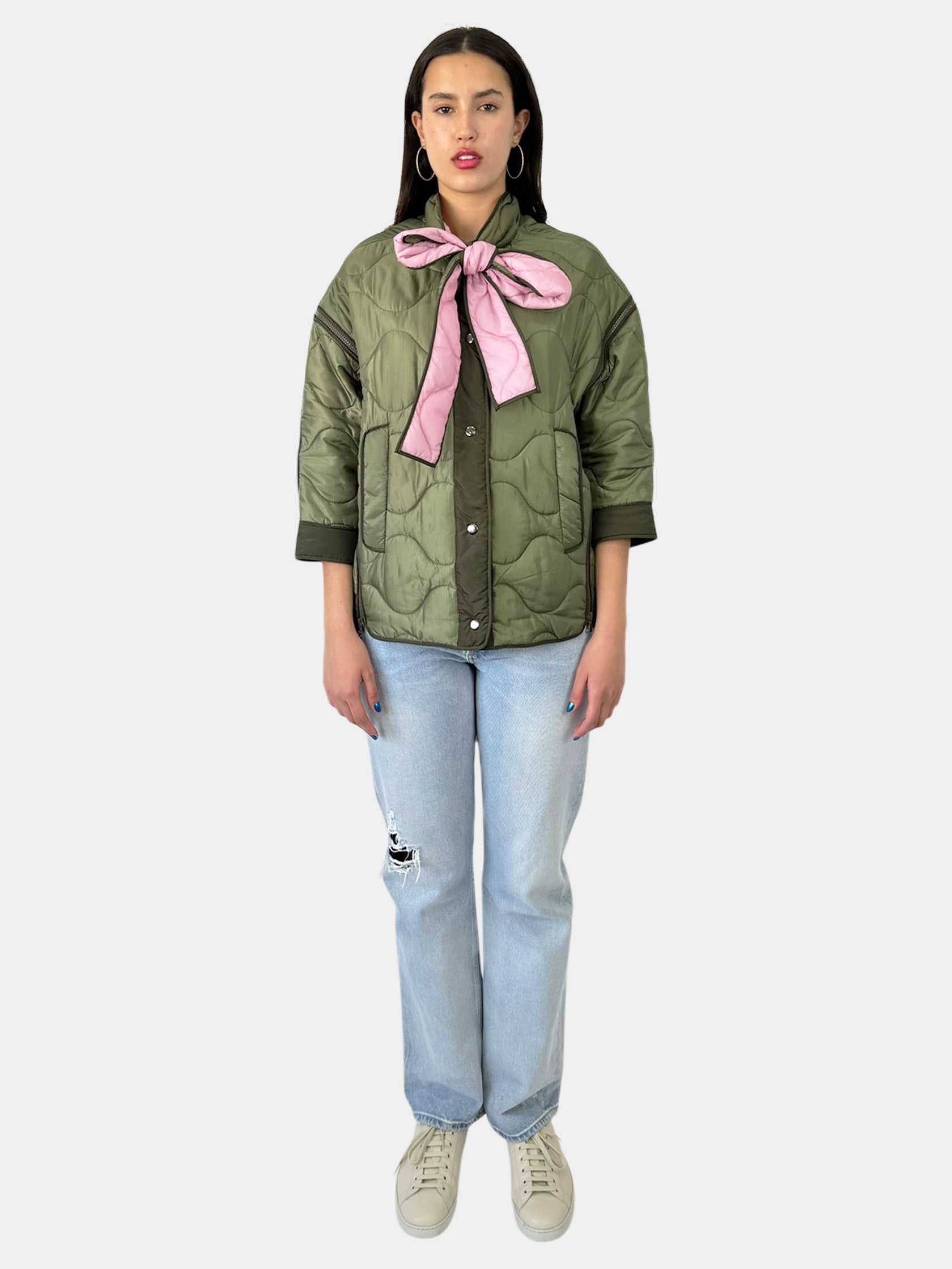 Zip Accent Quilted Jacket