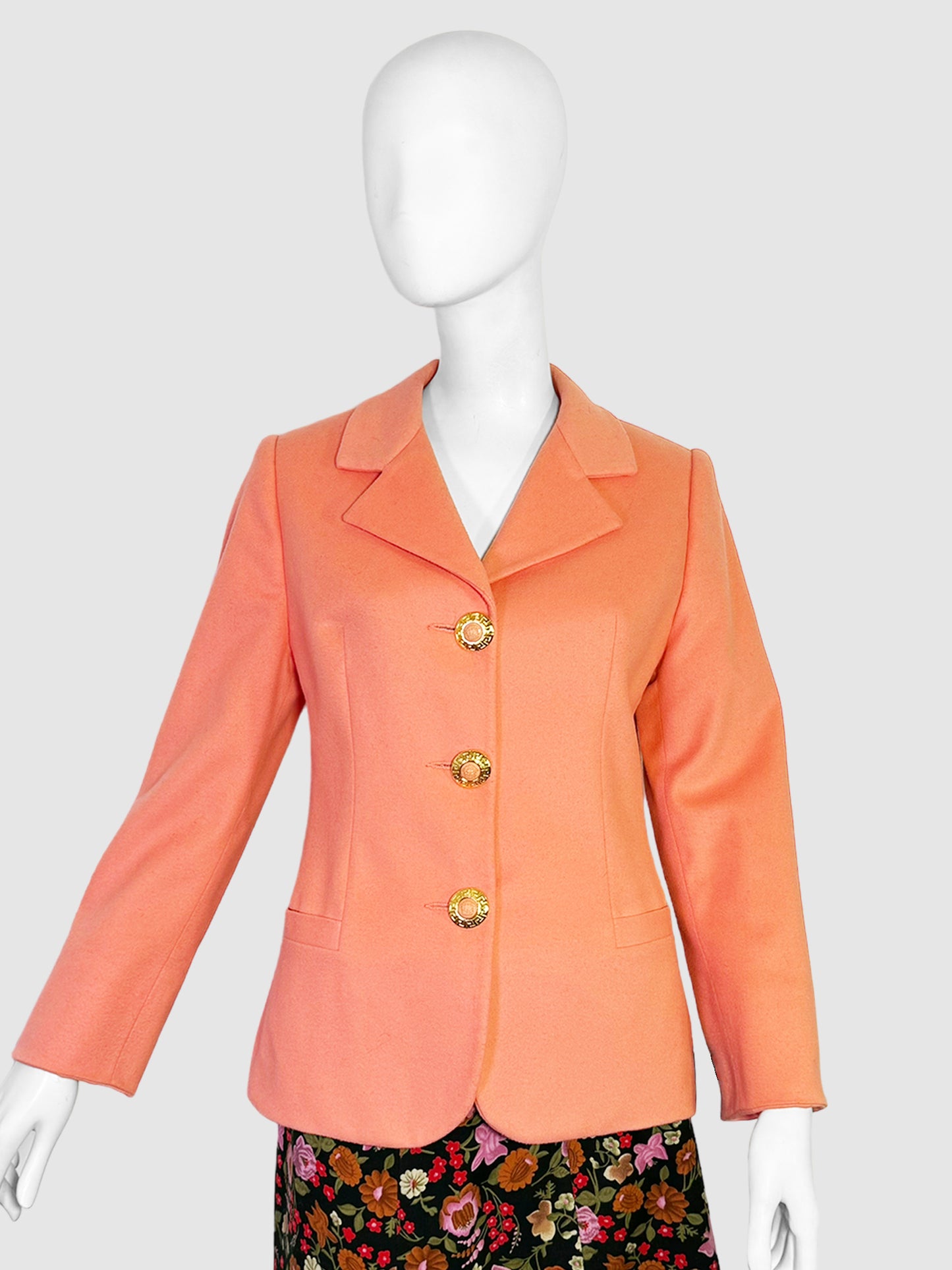 Versace Single-Breasted Wool Blazer - Size 42