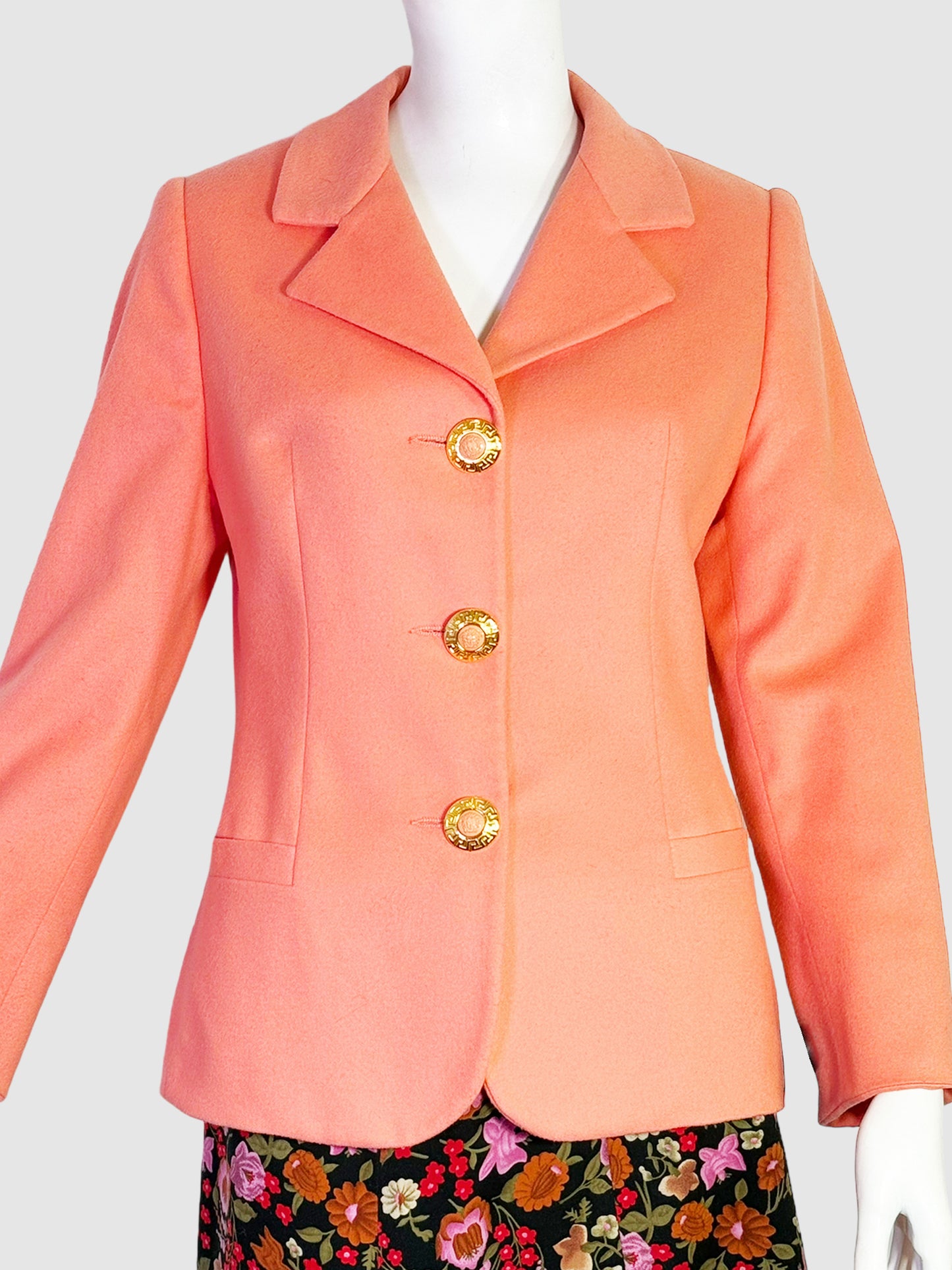 Versace Single-Breasted Wool Blazer - Size 42