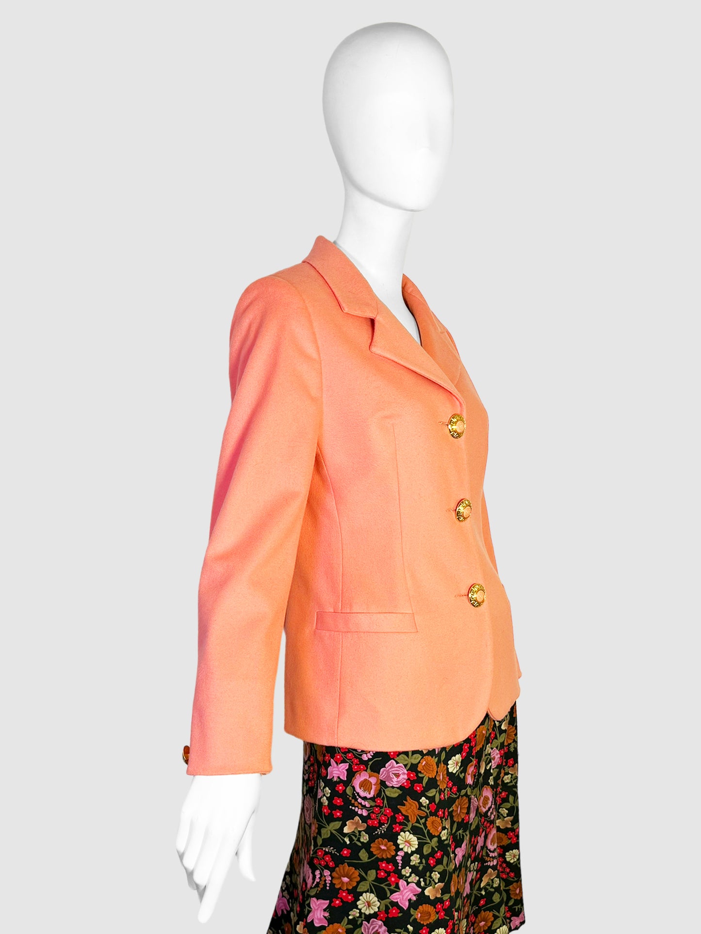 Versace Single-Breasted Wool Blazer - Size 42