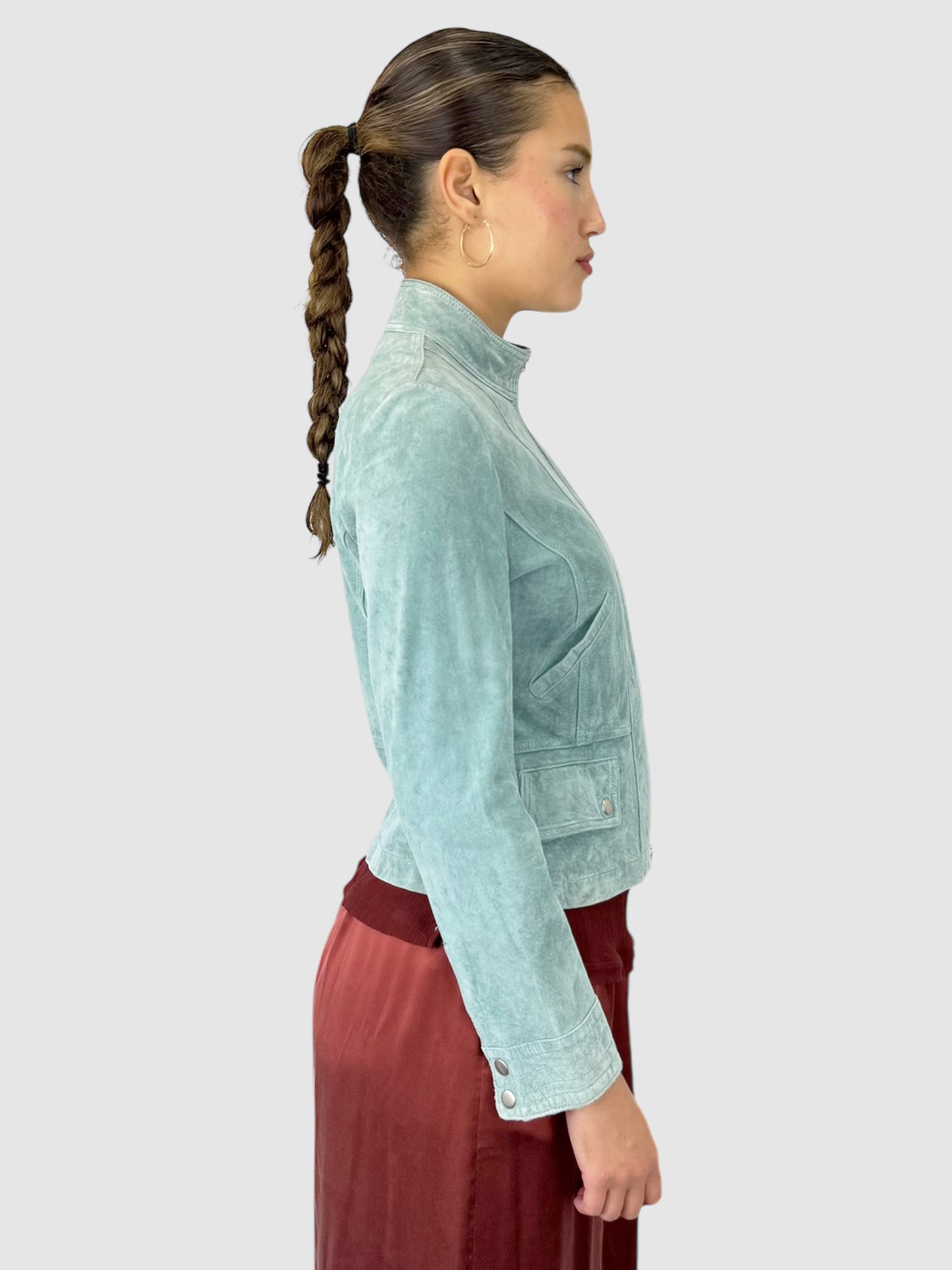Suede Zip-Up Jacket