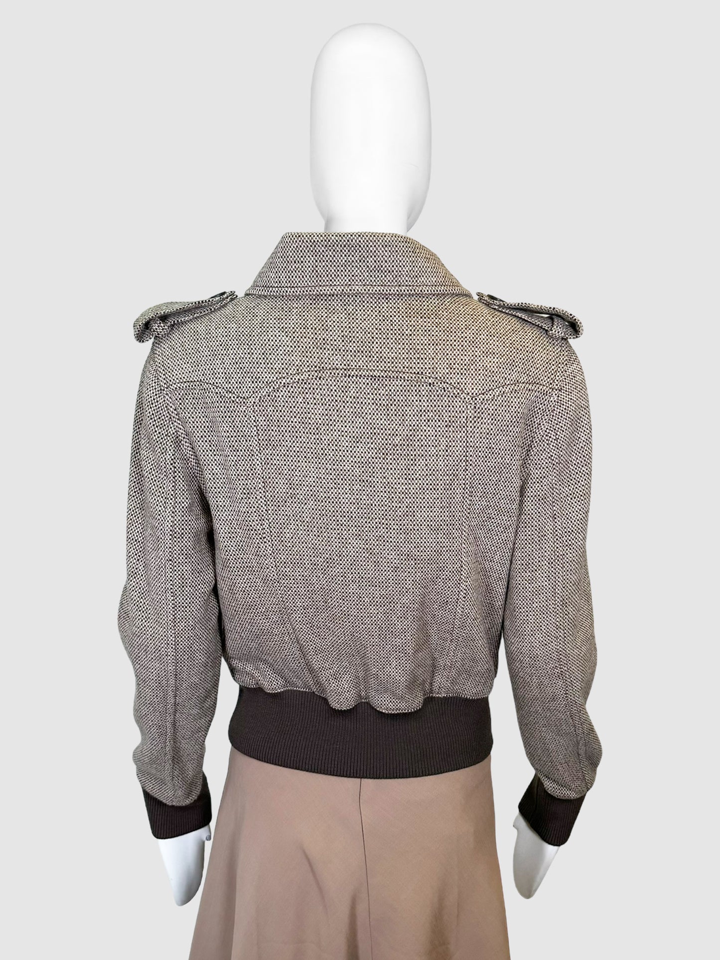 Double-Breasted Tweed Jacket - Size 42