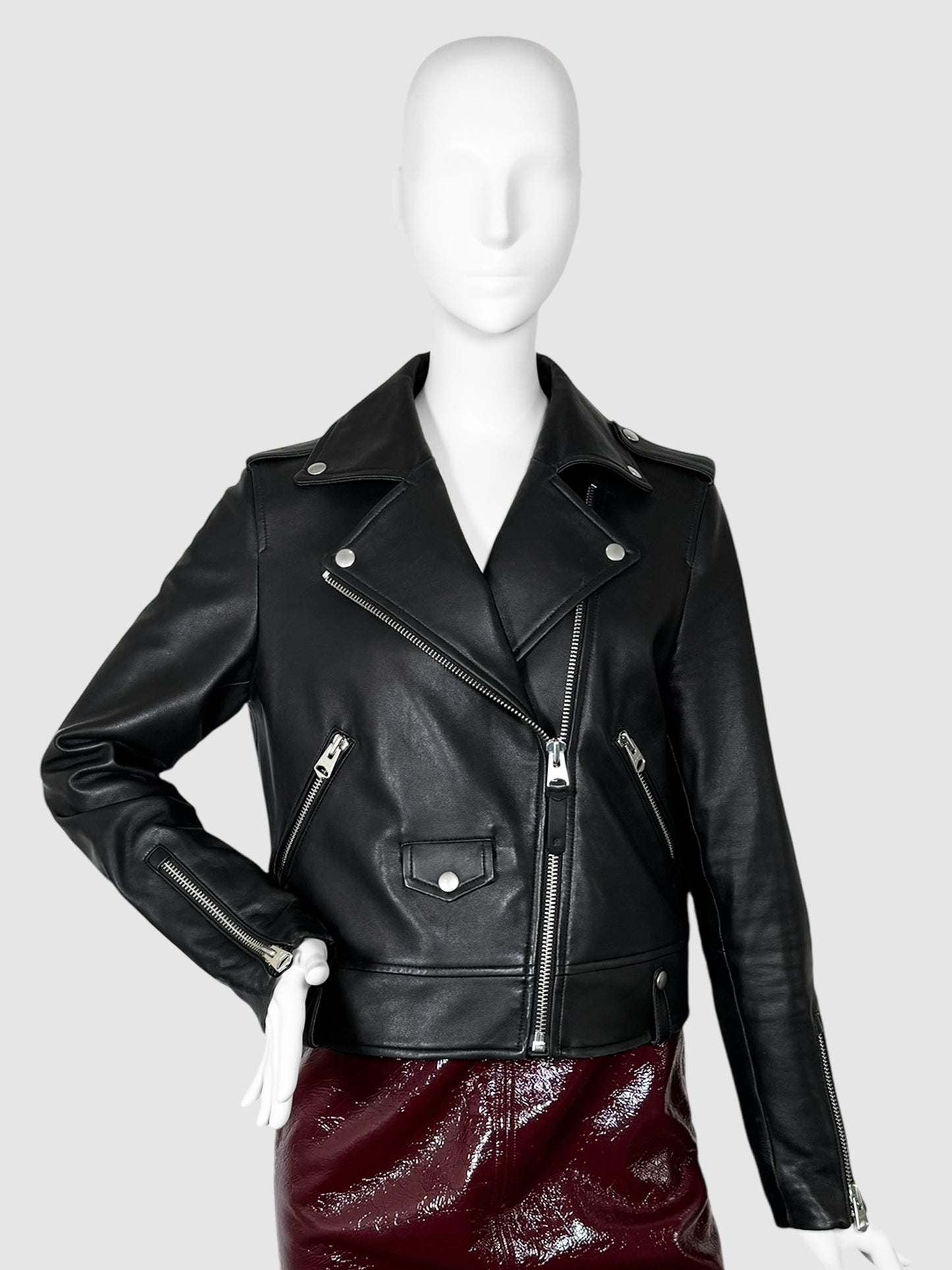 Baya Leather Biker Jacket - Size M