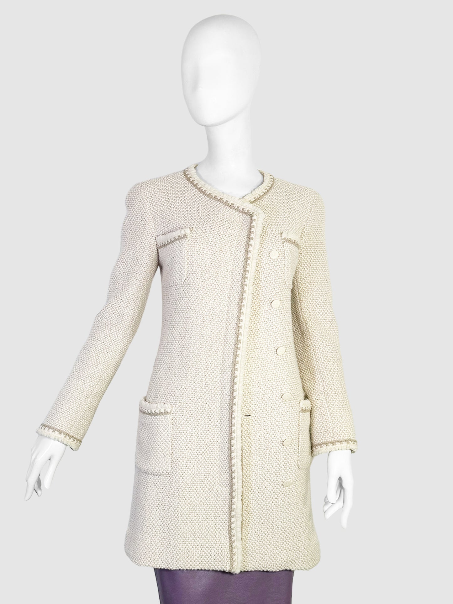Wool Tweed Coat - Size 36