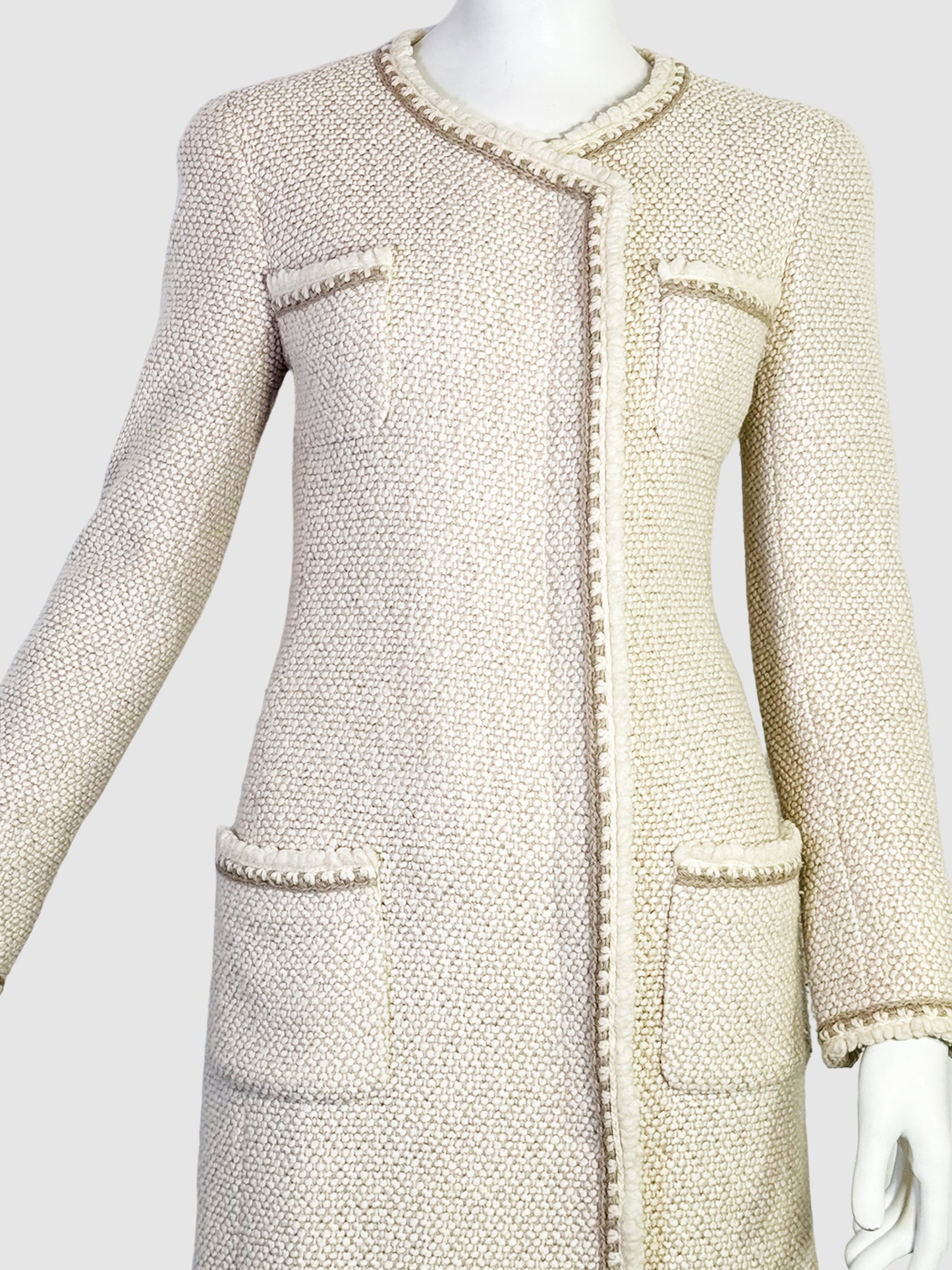 Wool Tweed Coat - Size 36