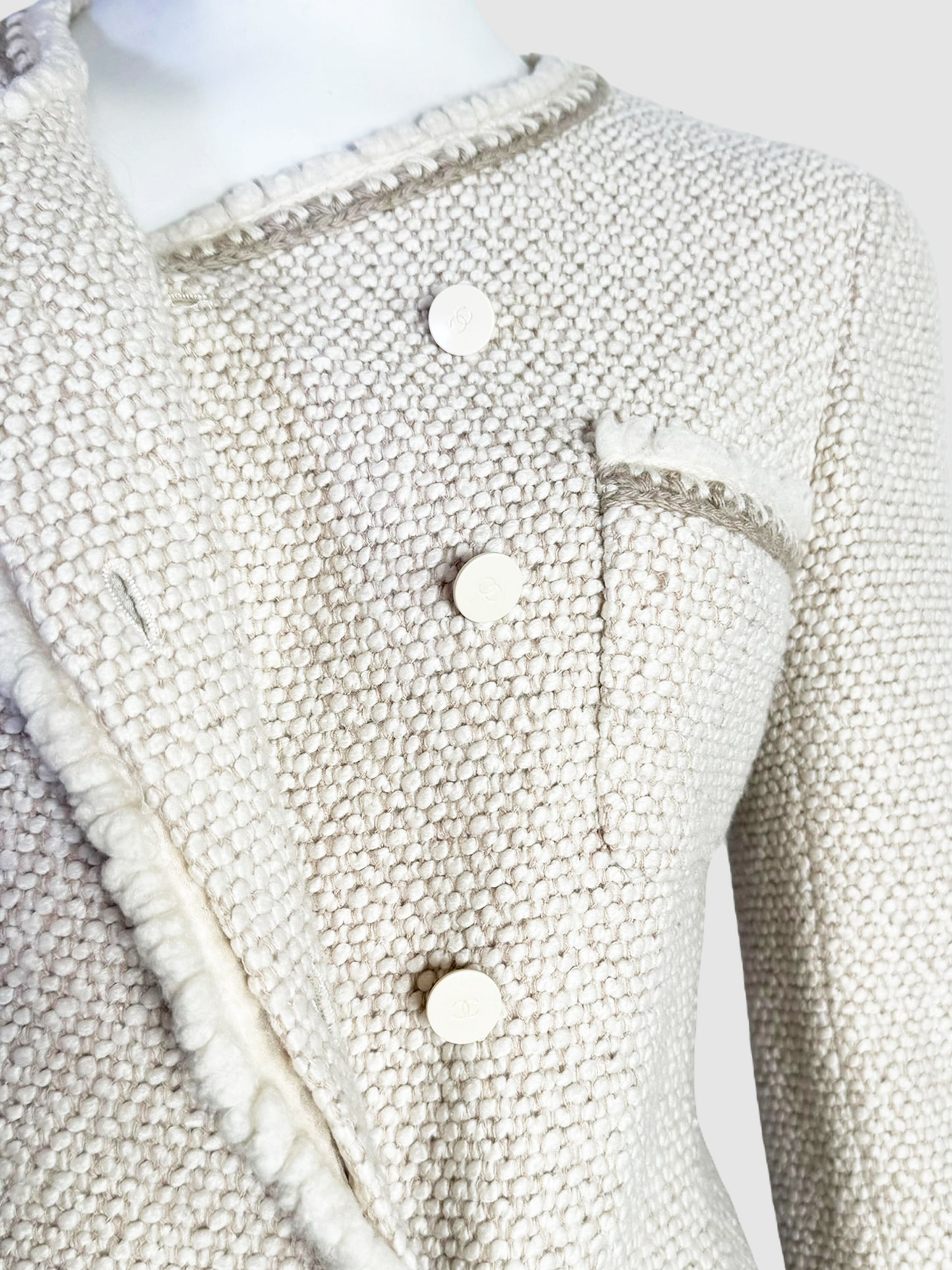 Wool Tweed Coat - Size 36