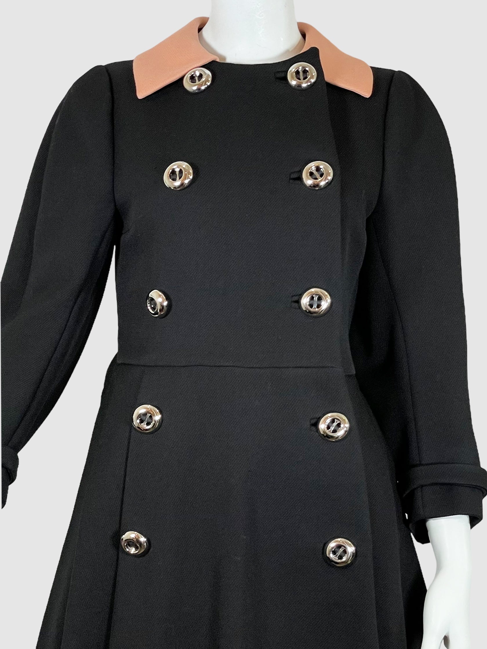 Wool Double-Breasted Coat - Size 40