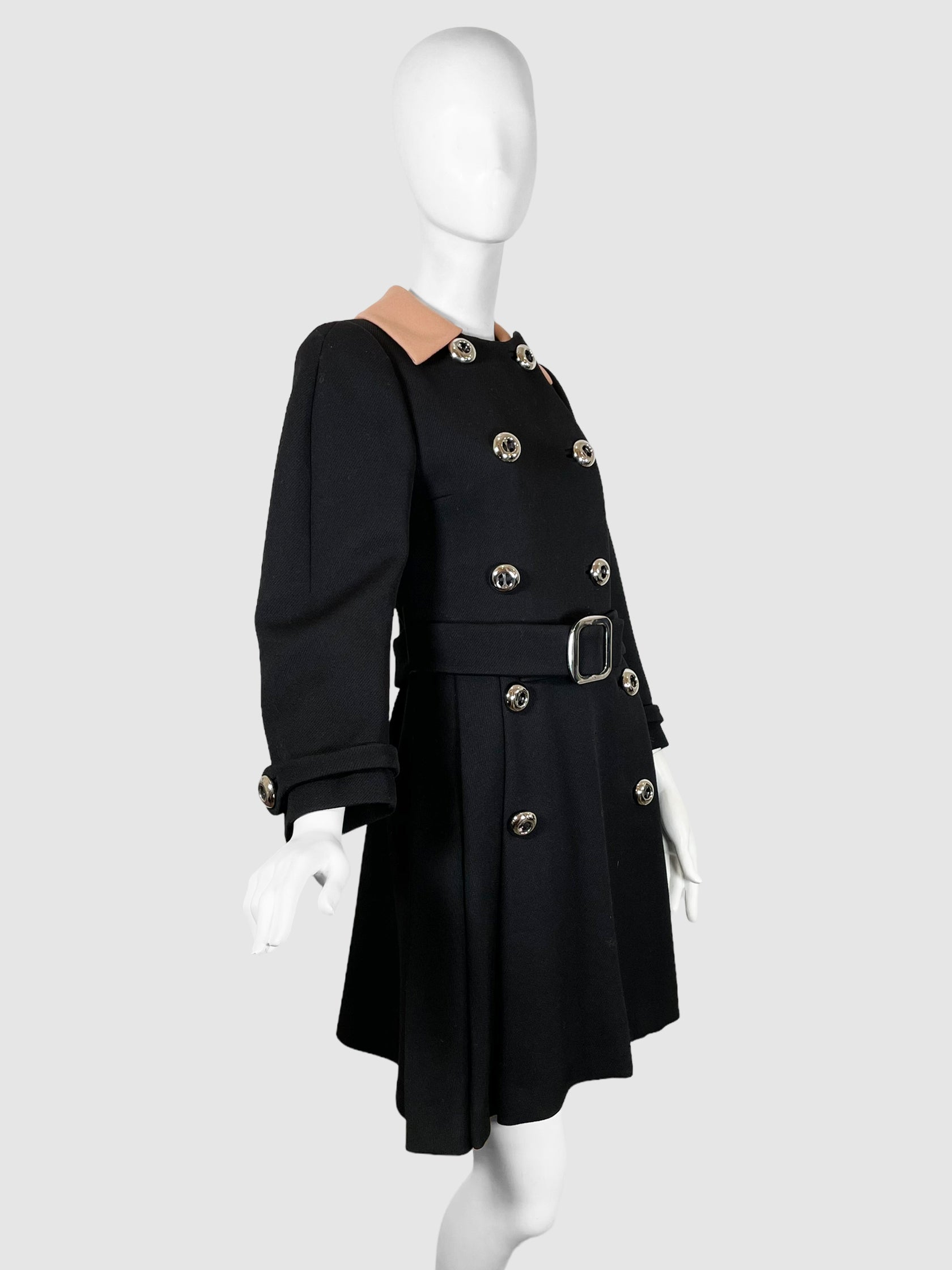 Wool Double-Breasted Coat - Size 40