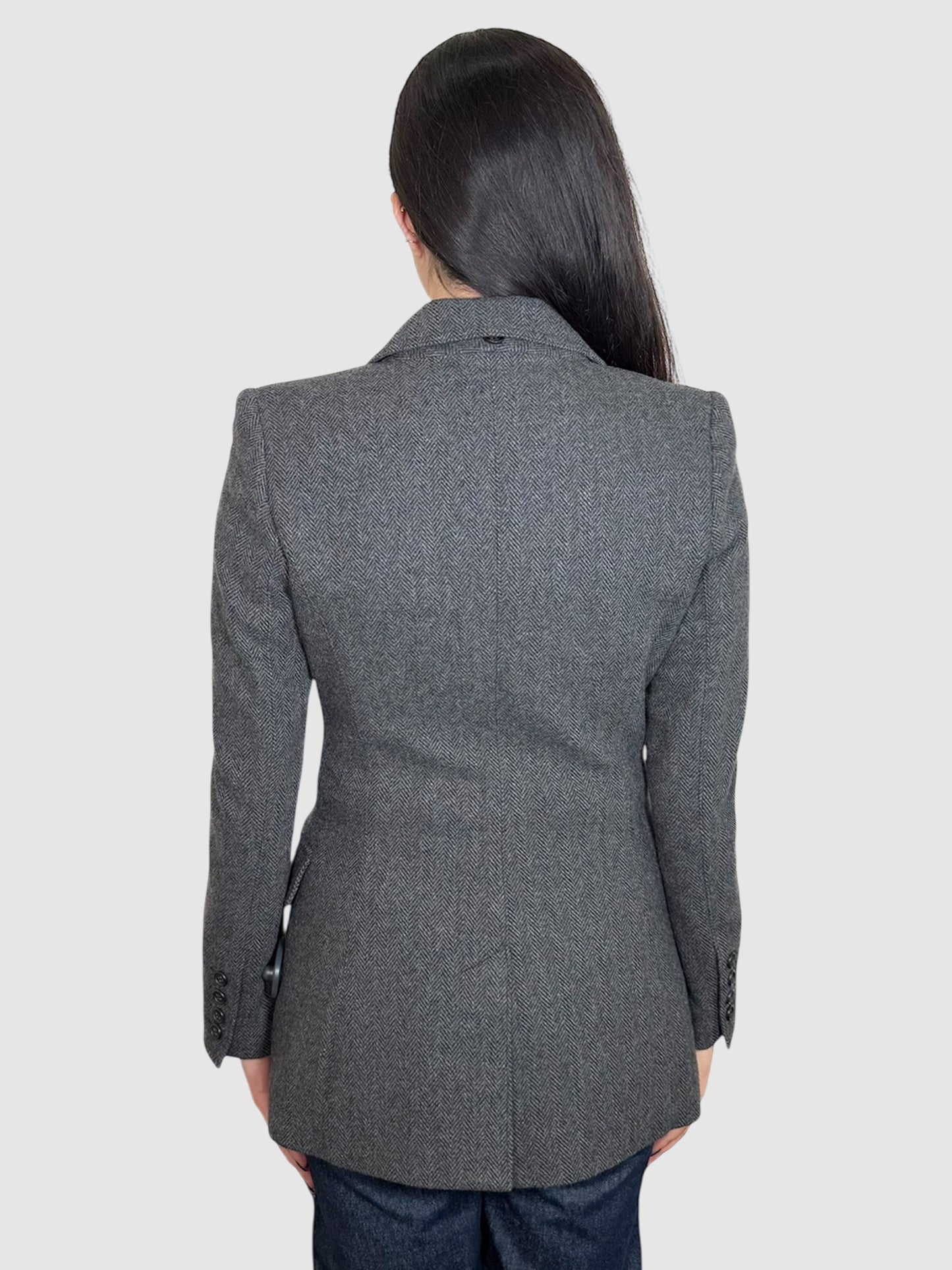 Houndstooth Wool Blazer
