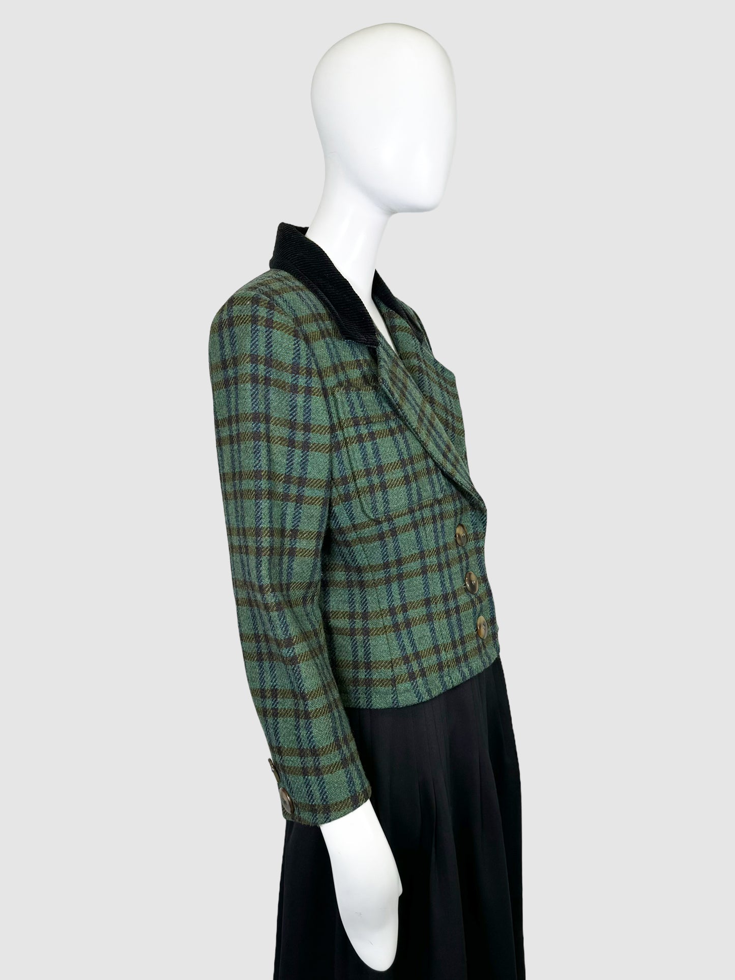 Wool Tartan Blazer - Size 38