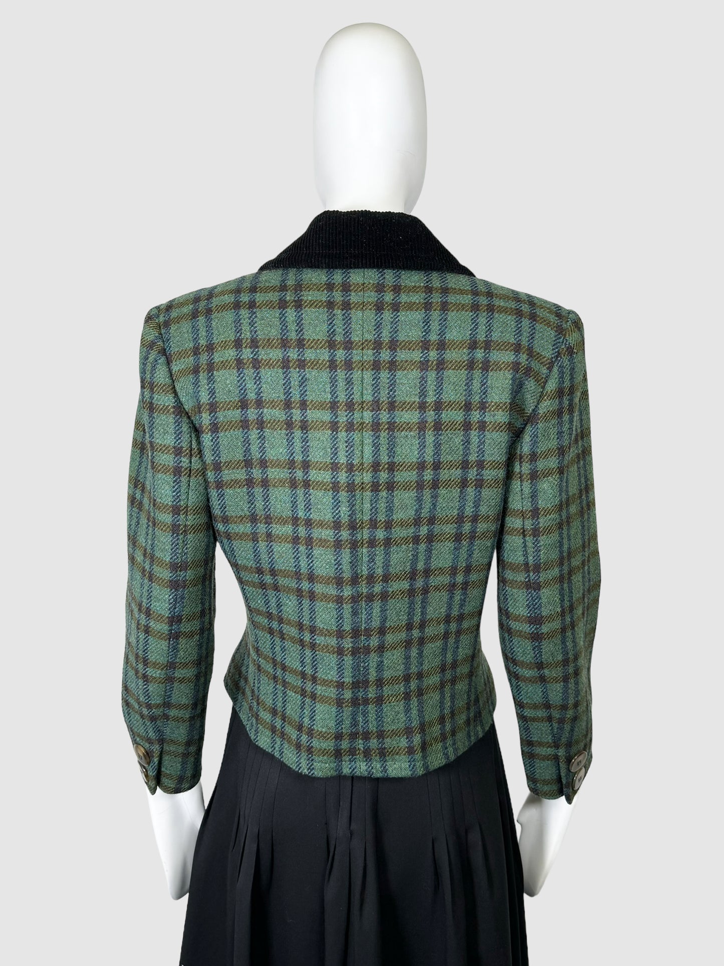 Wool Tartan Blazer - Size 38