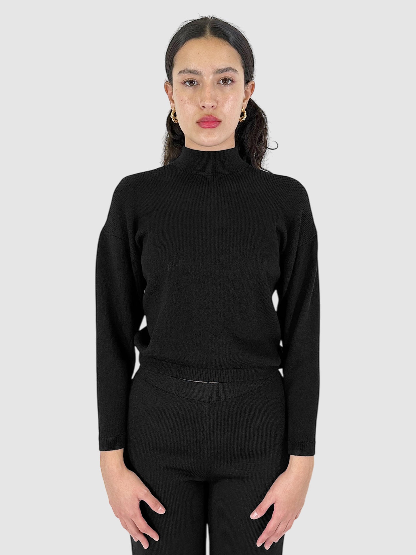 Wool Mock Neck Sweater - Size S