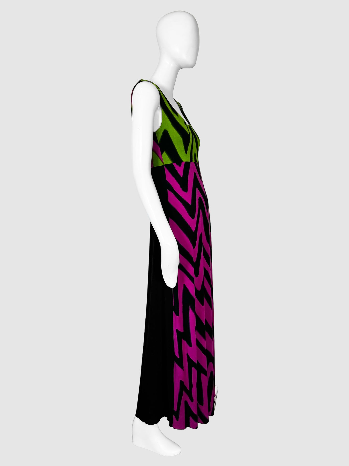 Chevron Print Maxi Dress - Size M