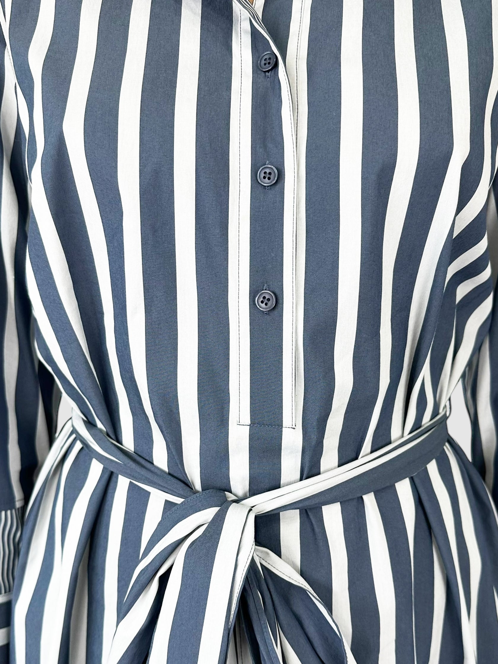 Striped Belted Midi Dress
