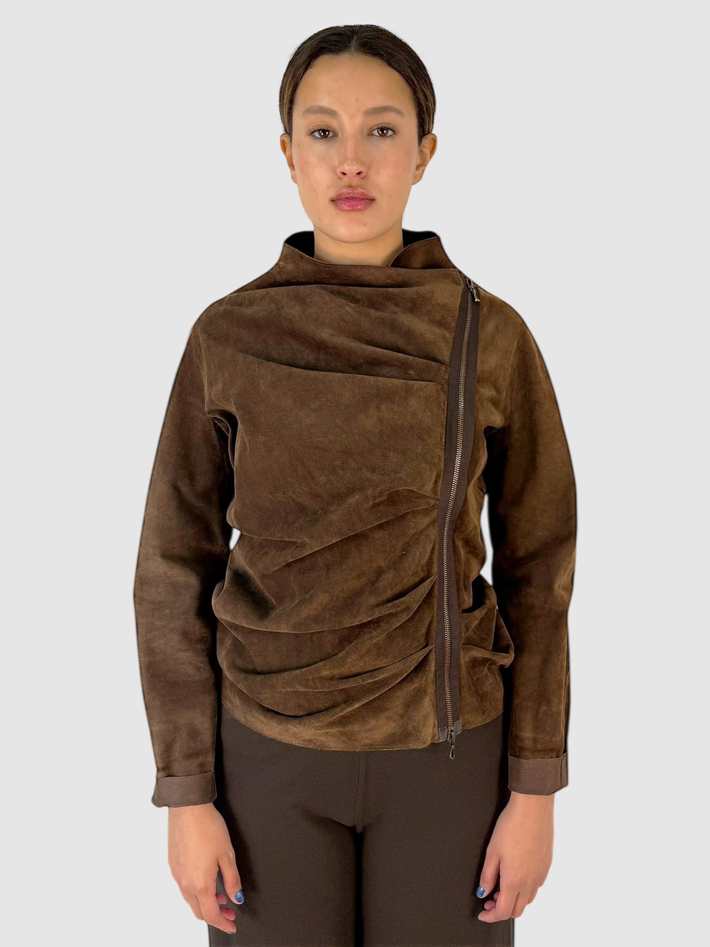 Suede Ruched Jacket