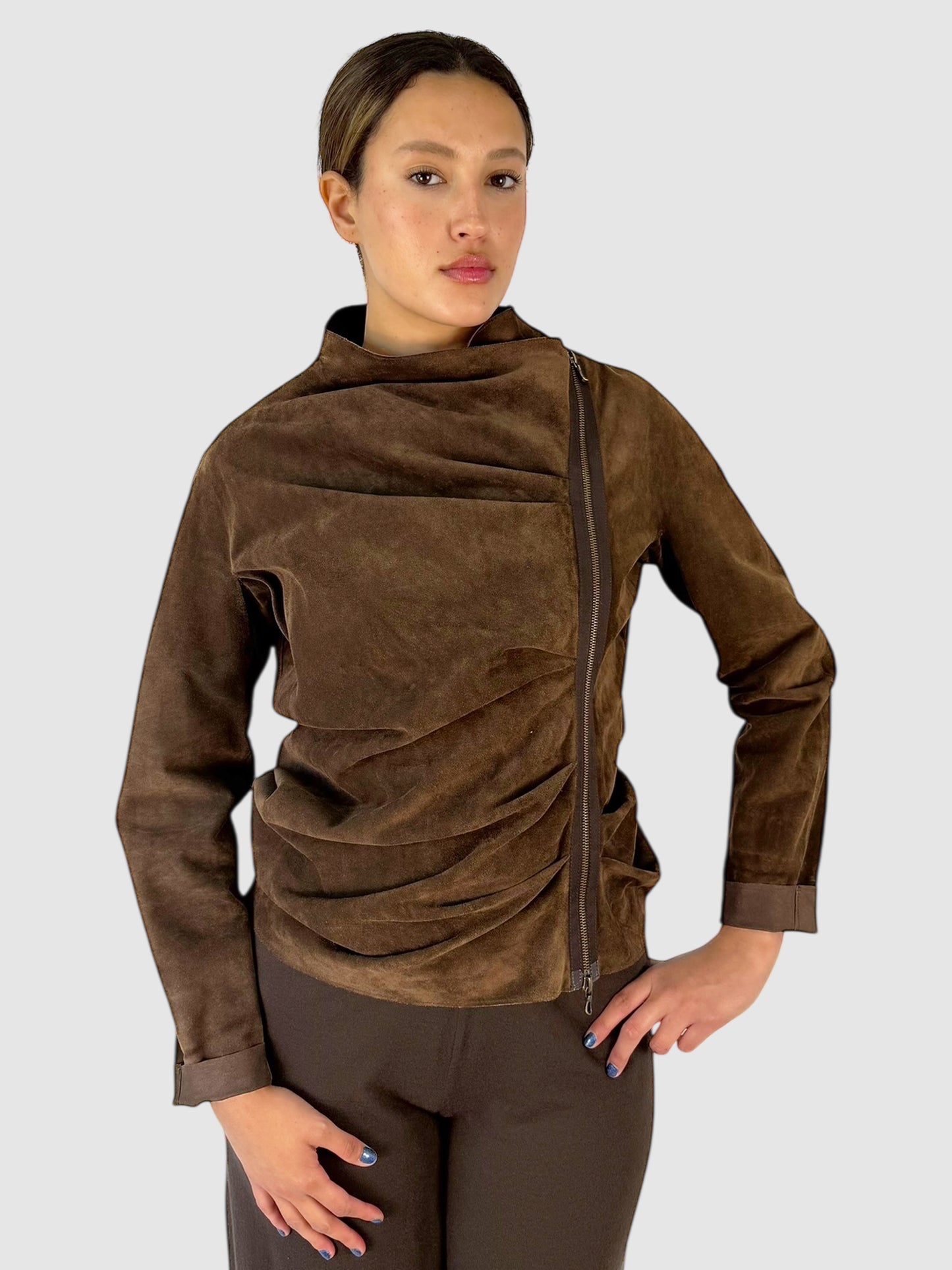Suede Ruched Jacket