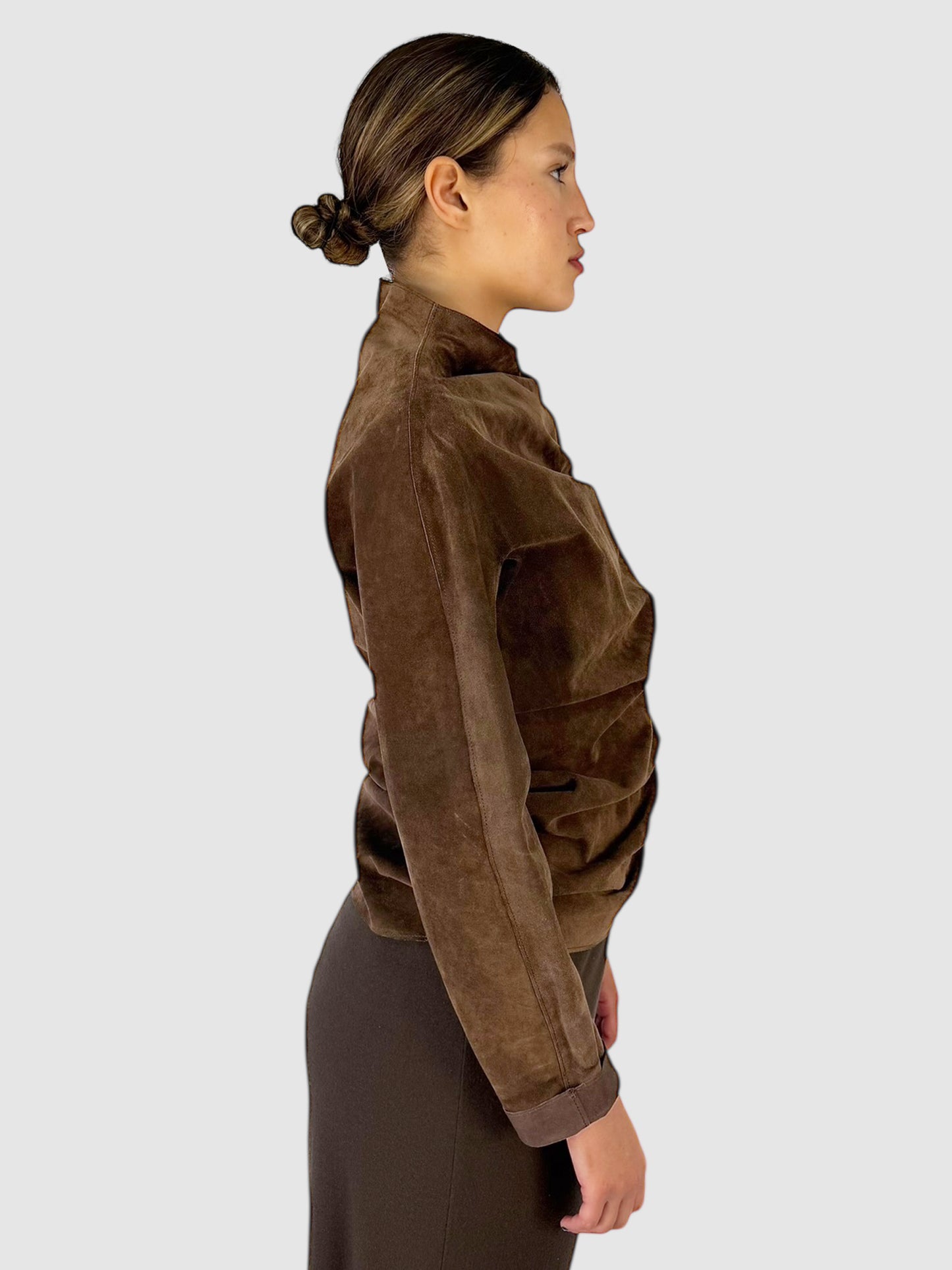 Suede Ruched Jacket