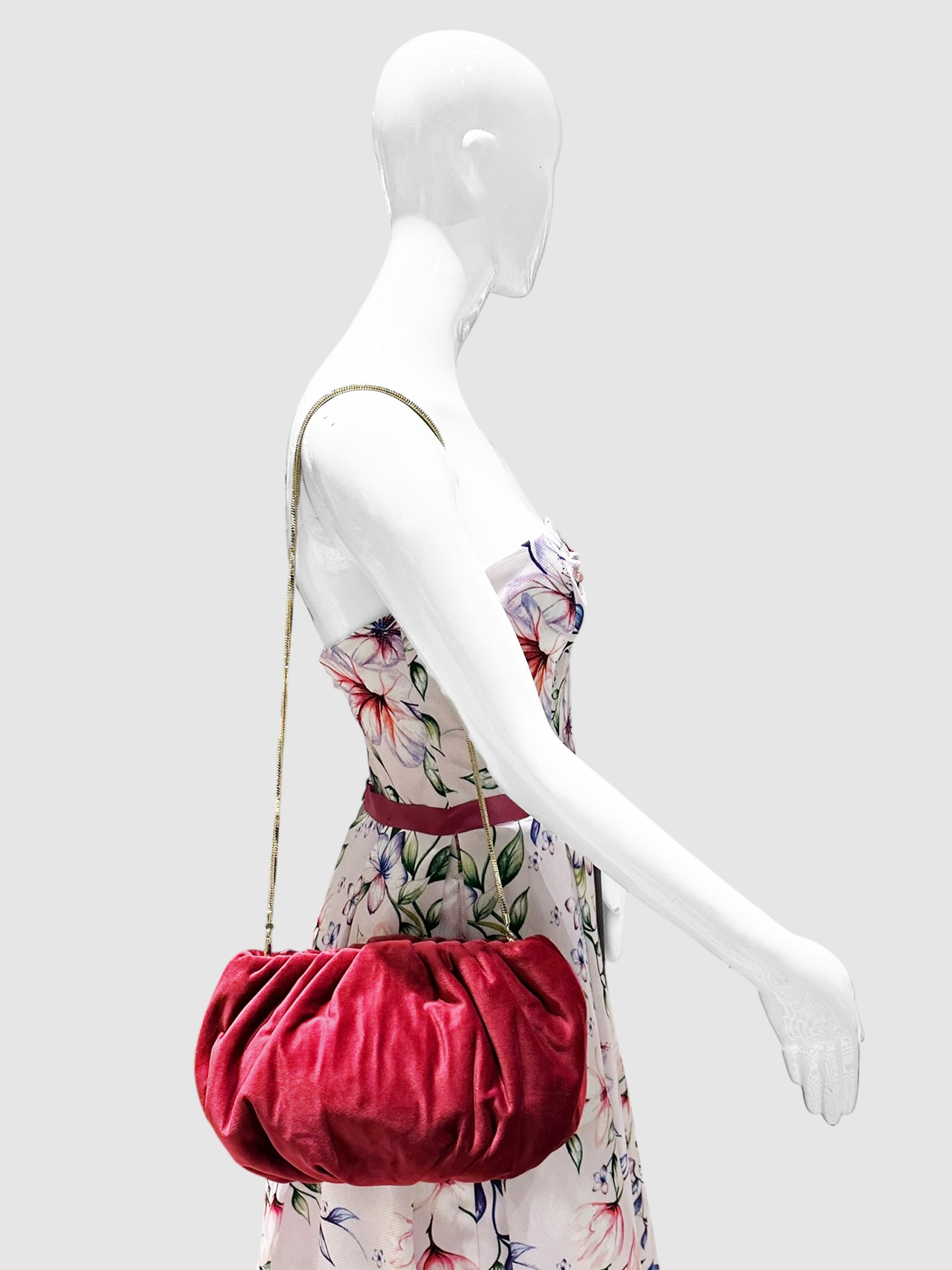 Velvet Pleated Clutch