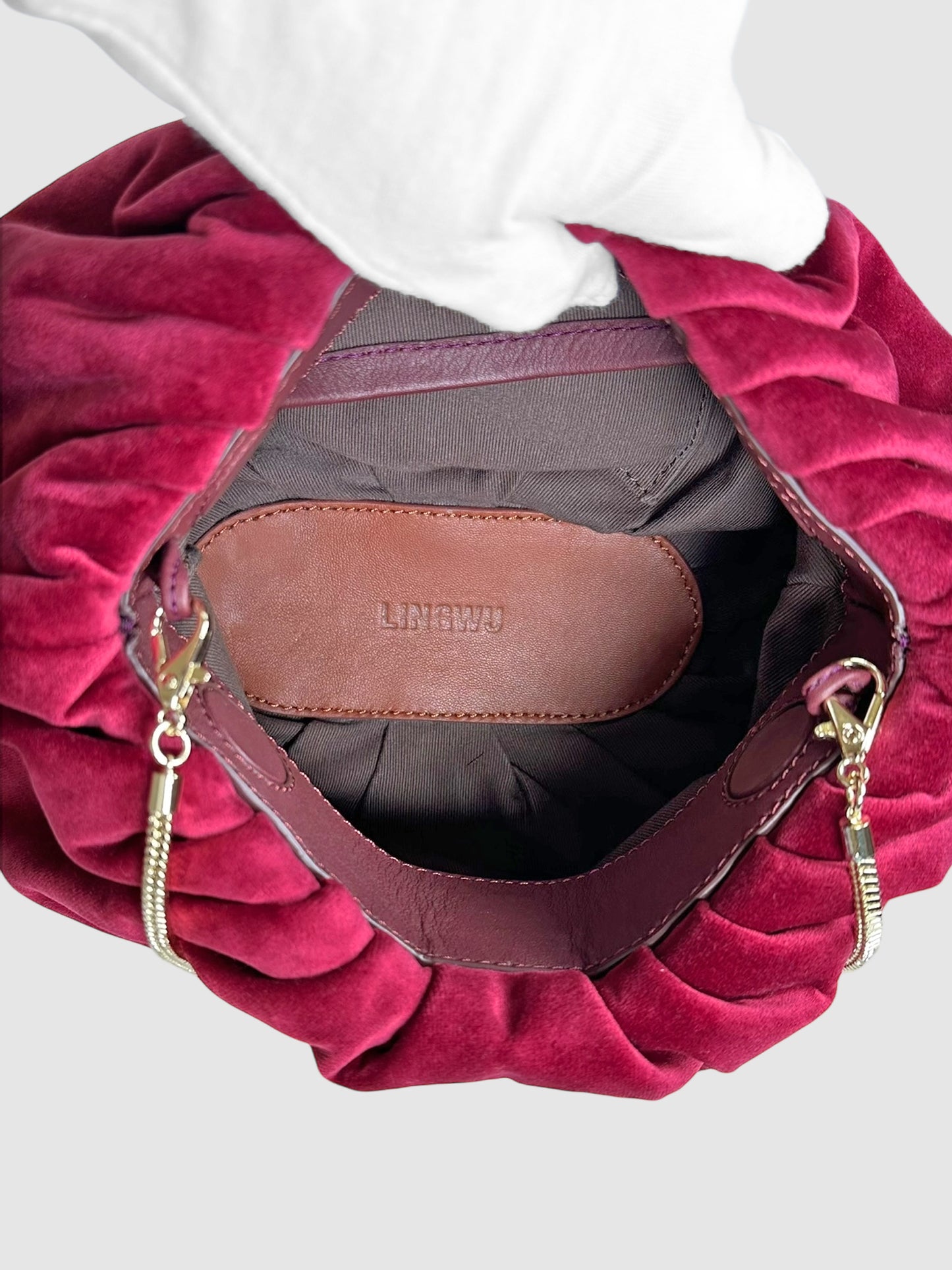 Velvet Pleated Clutch