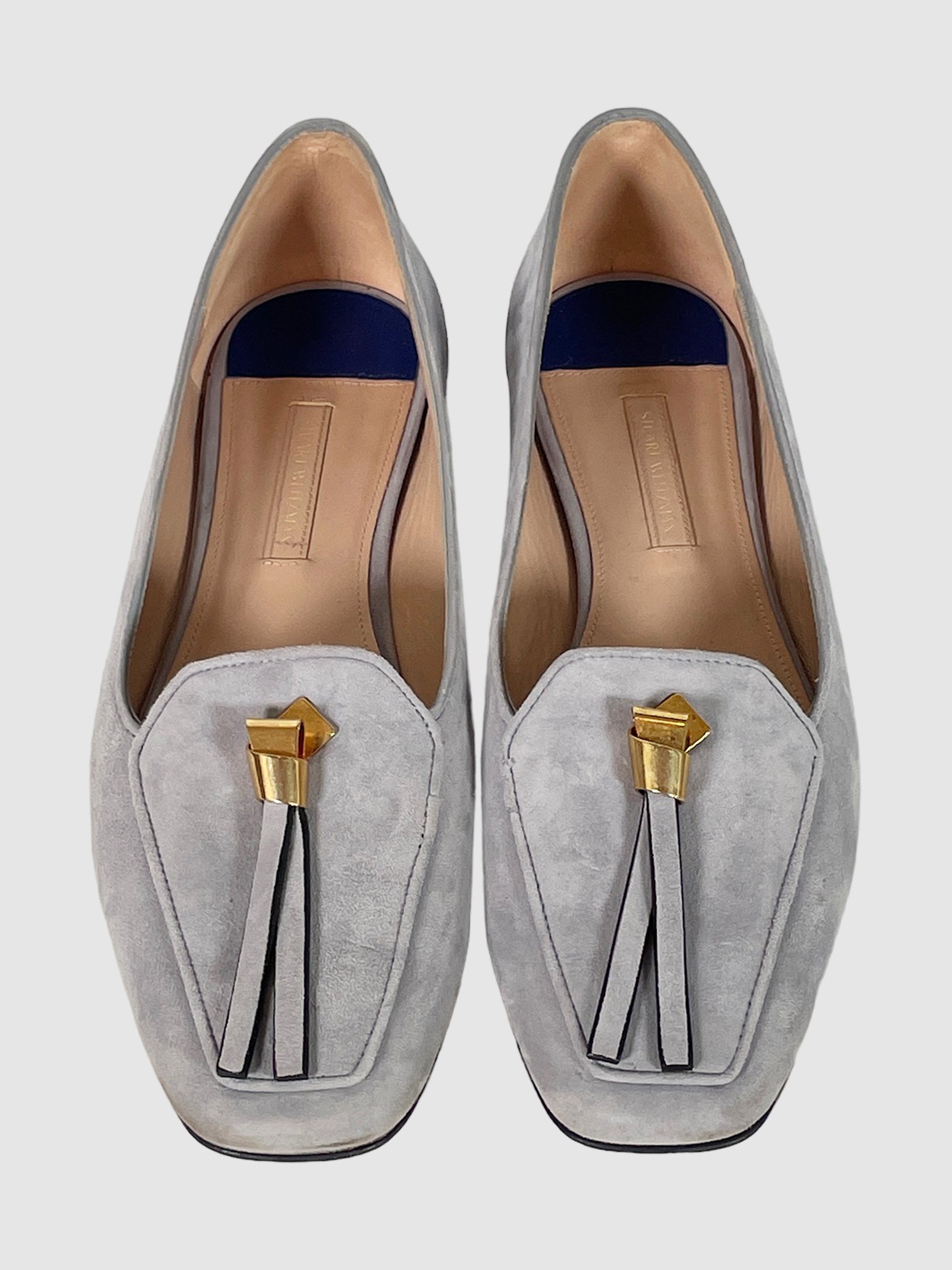 Stuart Weitzman Suede Tassel Accents Loafers - Size 8