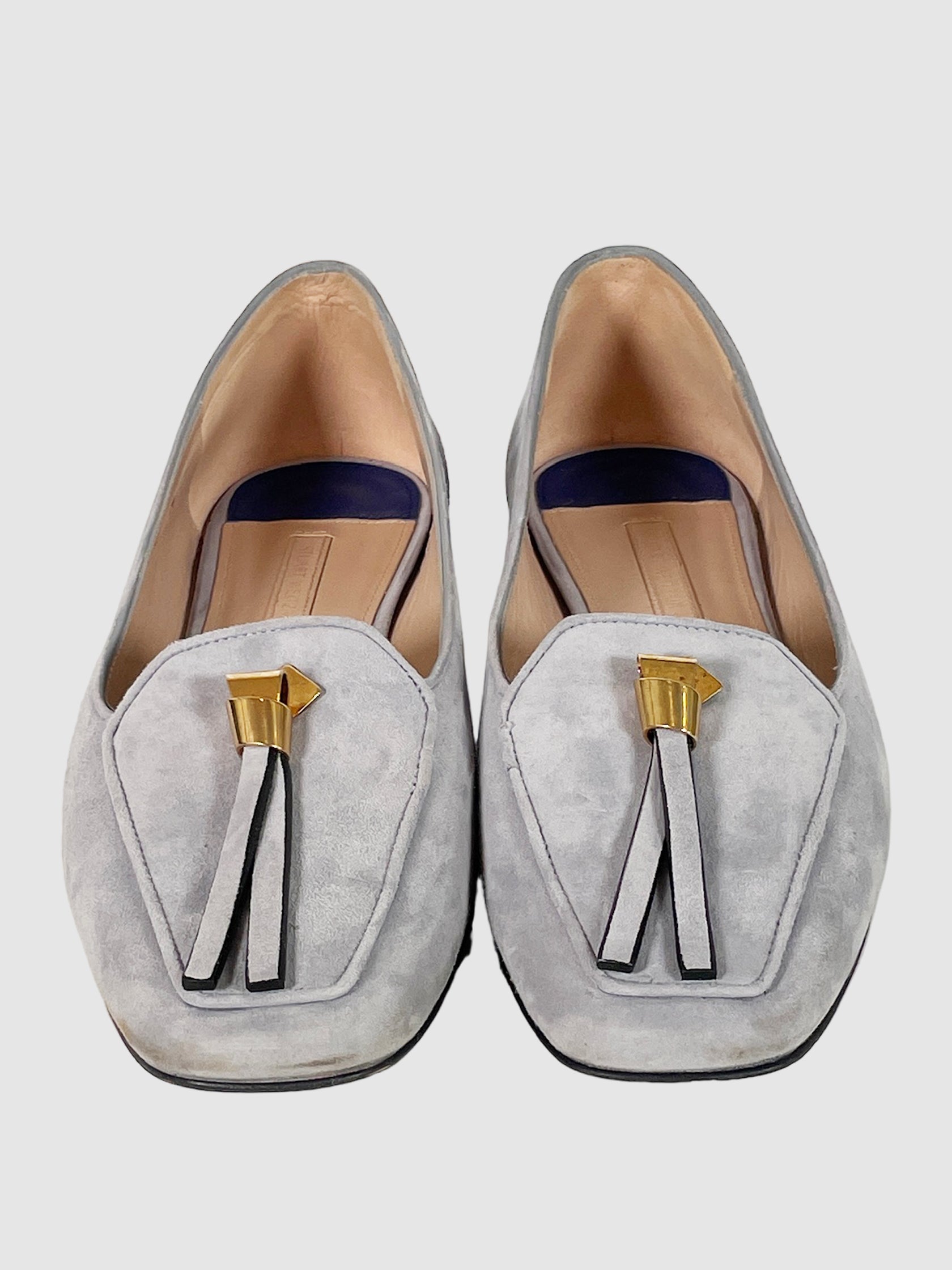 Stuart Weitzman Suede Tassel Accents Loafers - Size 8