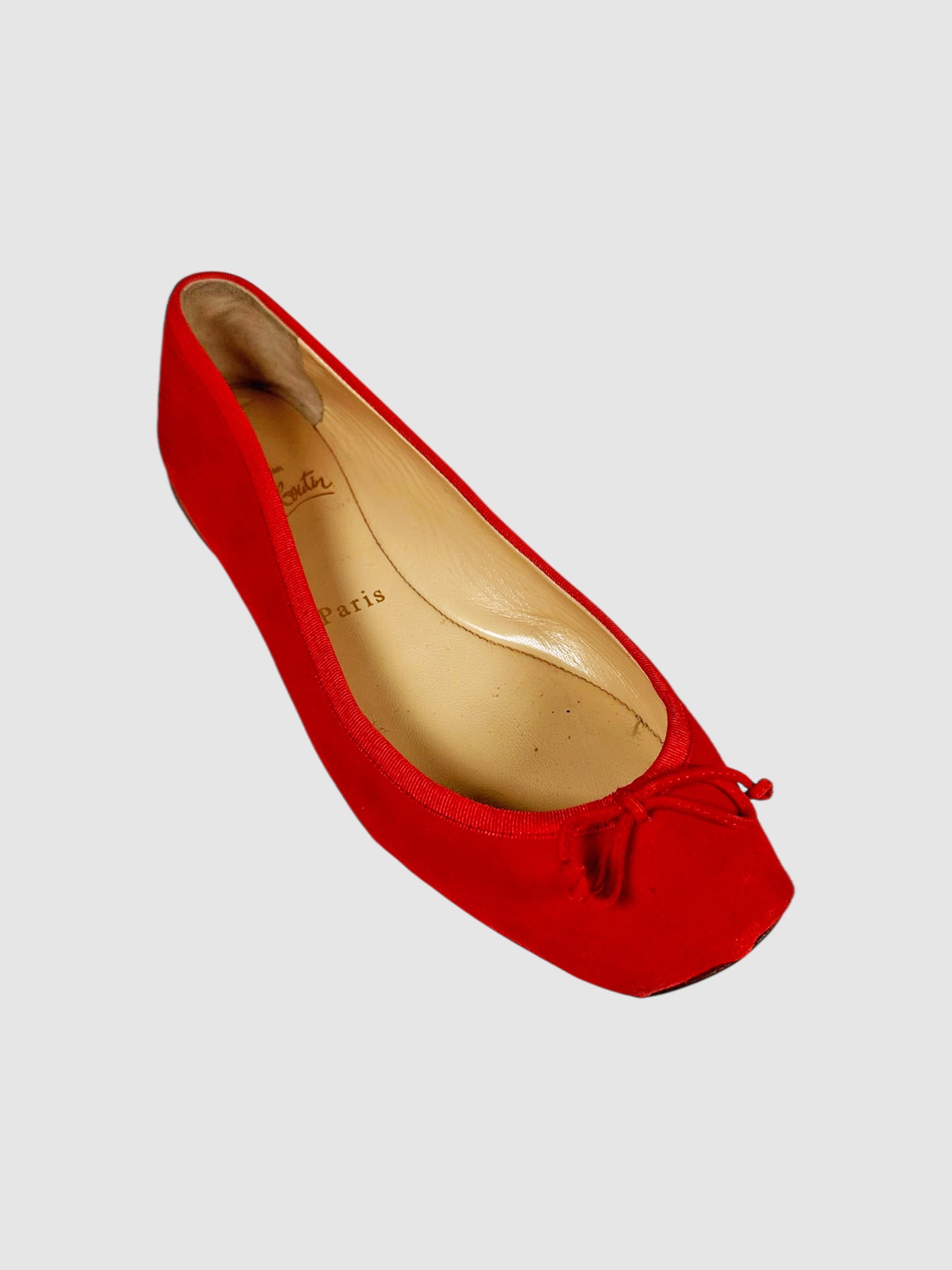 Suede Bow Flats - Size 38