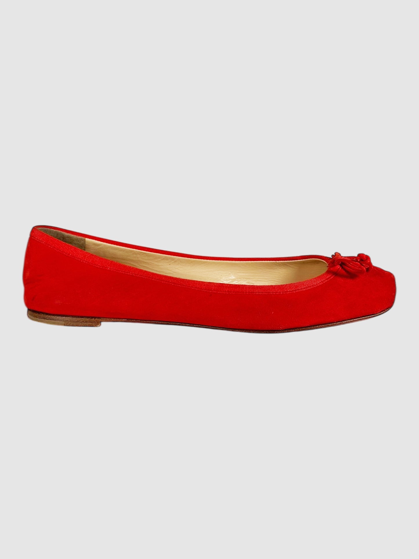 Suede Bow Flats - Size 38