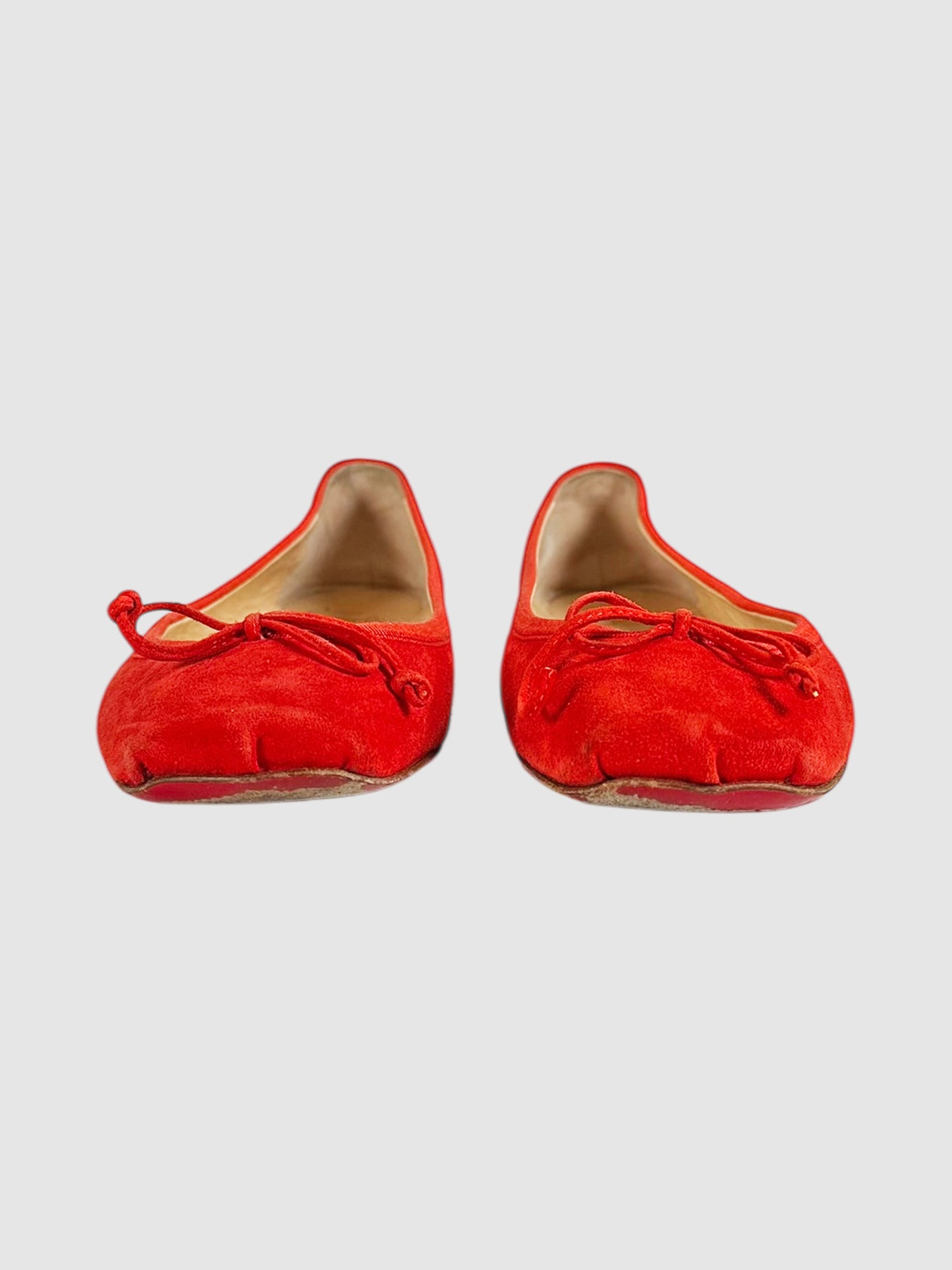 Suede Bow Flats - Size 38