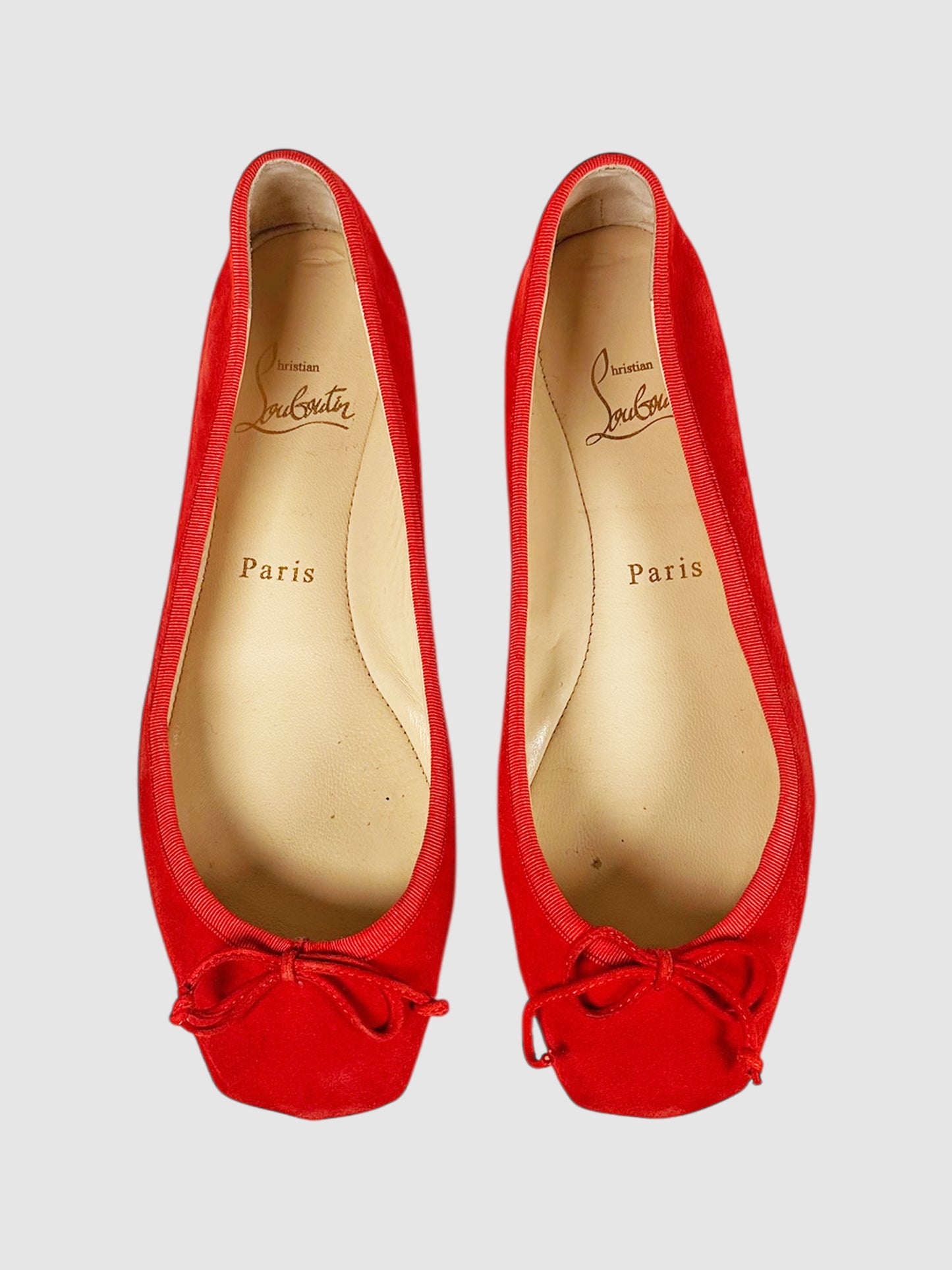 Suede Bow Flats - Size 38