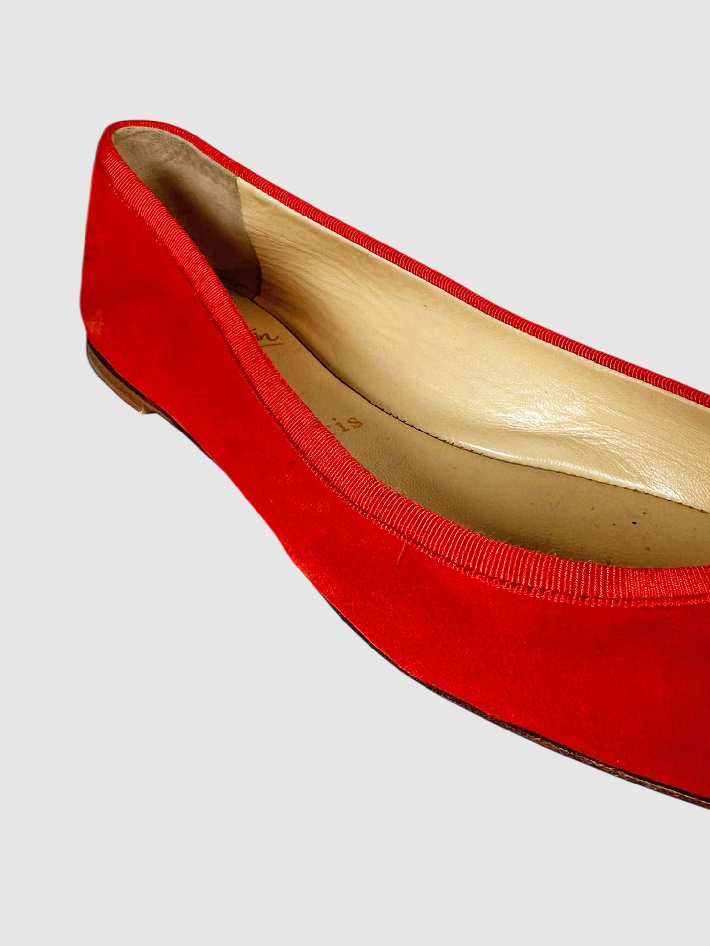 Suede Bow Flats - Size 38