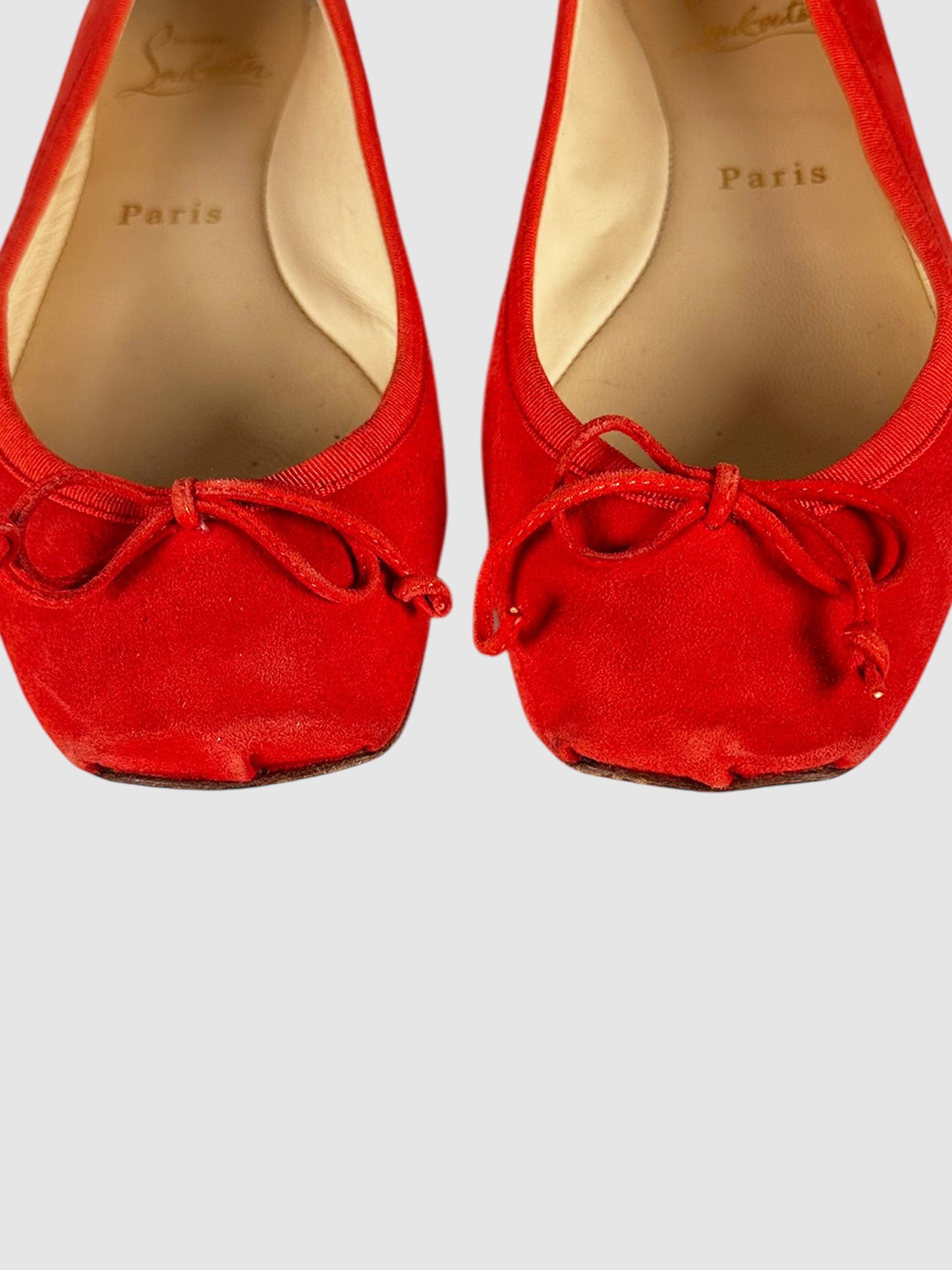 Suede Bow Flats - Size 38