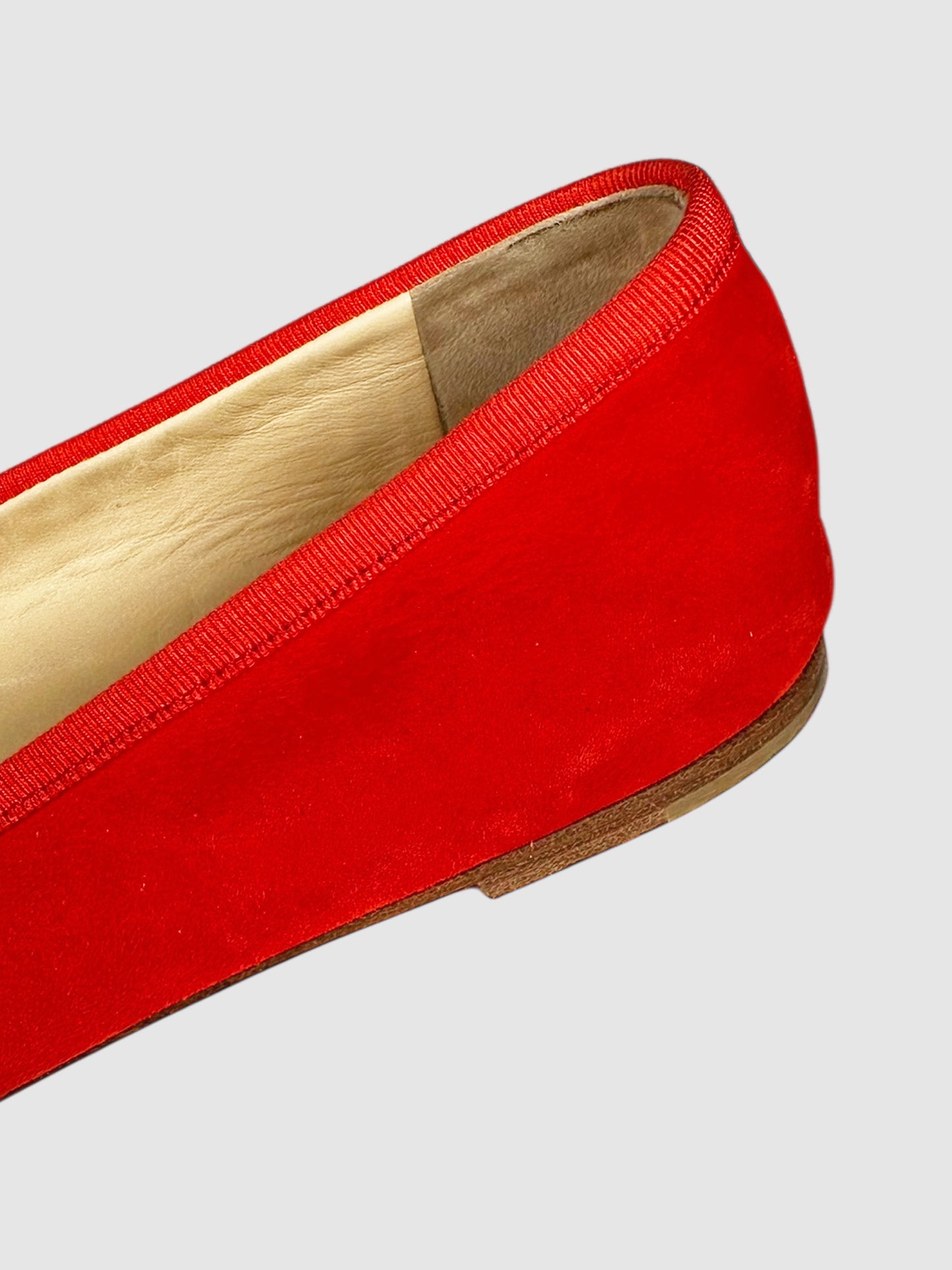 Suede Bow Flats - Size 38