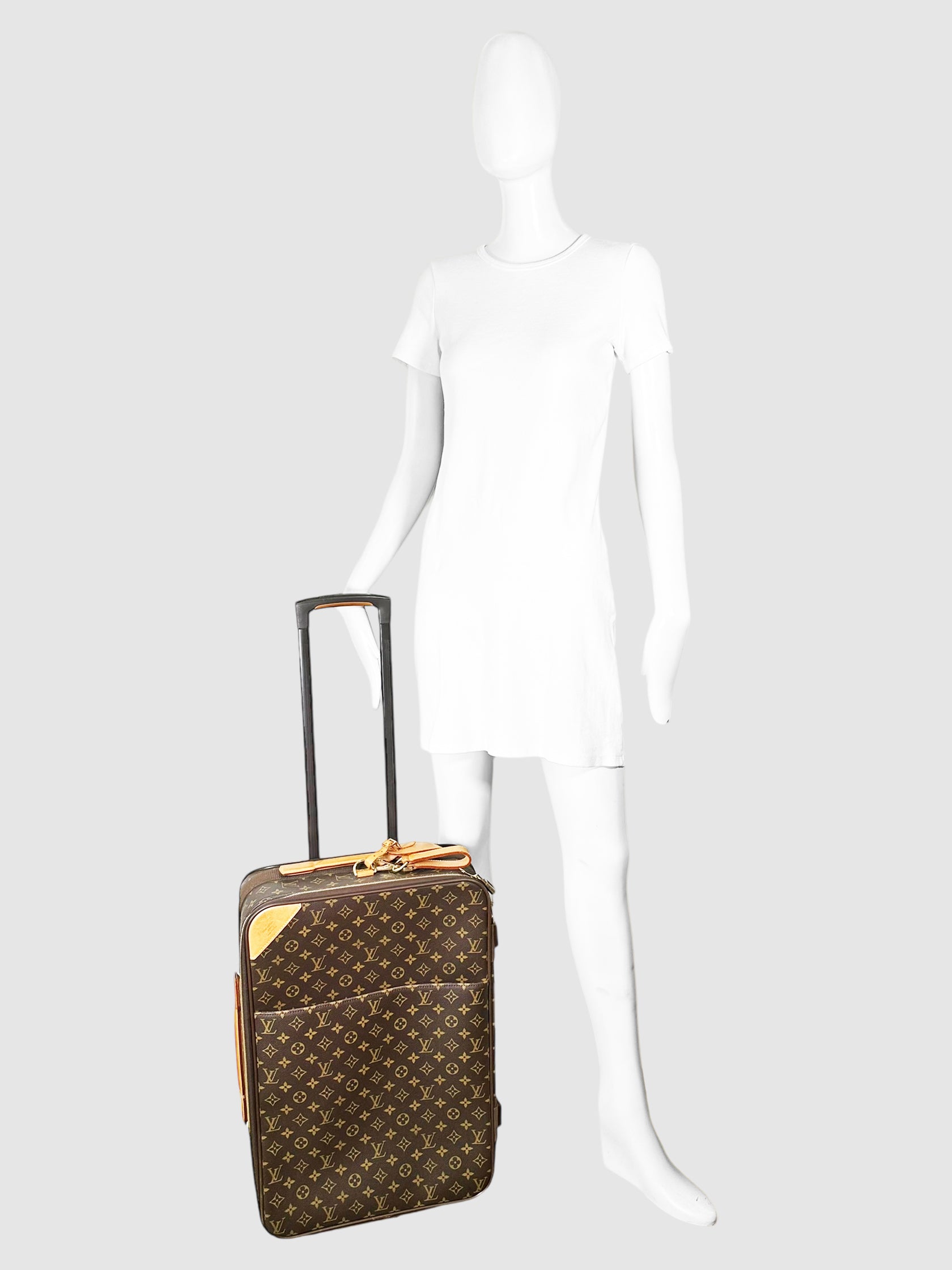 Louis Vuitton Brown Monogram Coated Canvas Pegasus 55 Rolling Suitcase Luxury Designer Resale Consignment Toronto