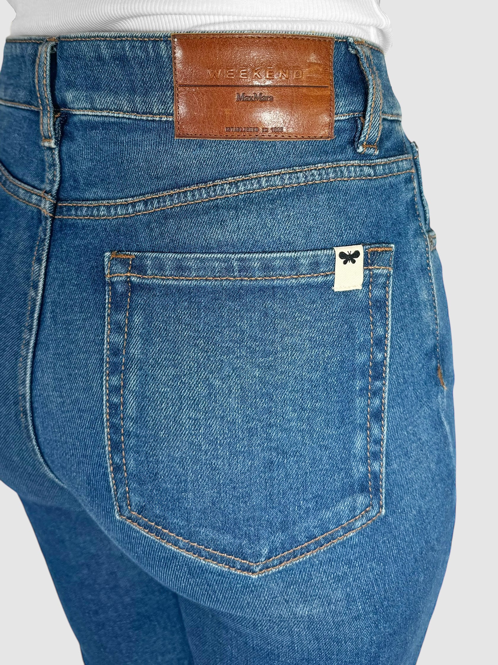 Whiskered Cigarette Crop Jeans - Size 6